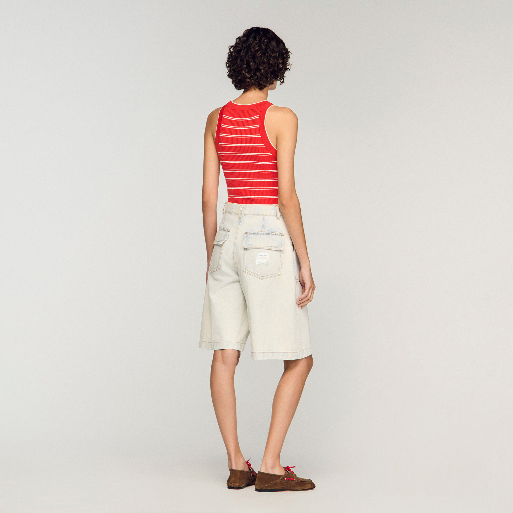Pantaloni corti Bermuda in denim lavato