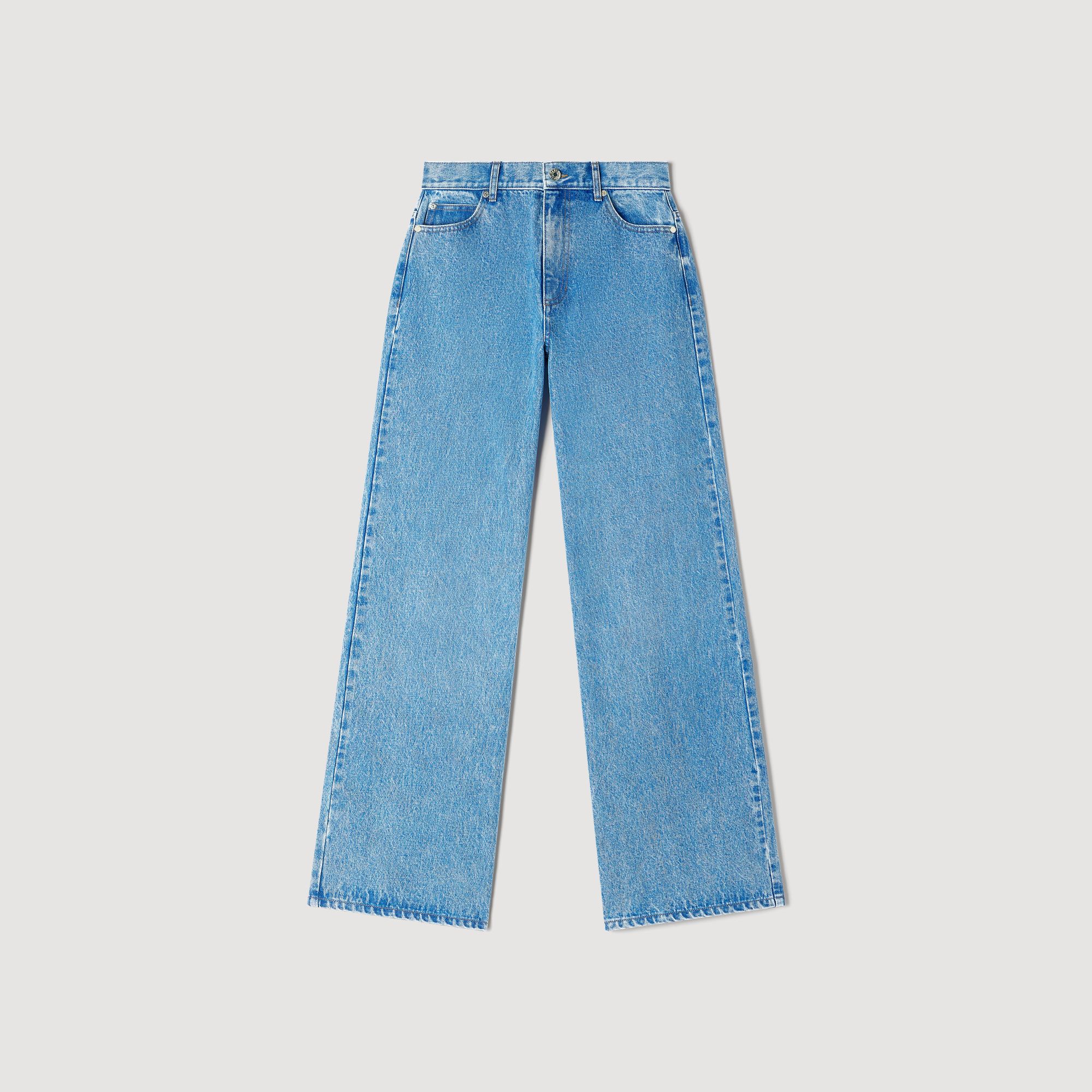 Jeans dritti a vita bassa sbiaditi