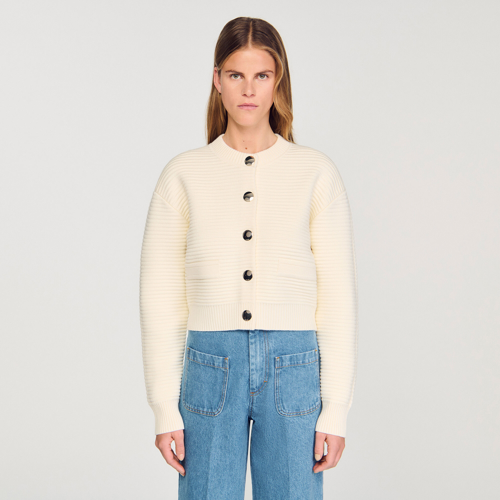 Cardigan in maglia effetto testurizzato