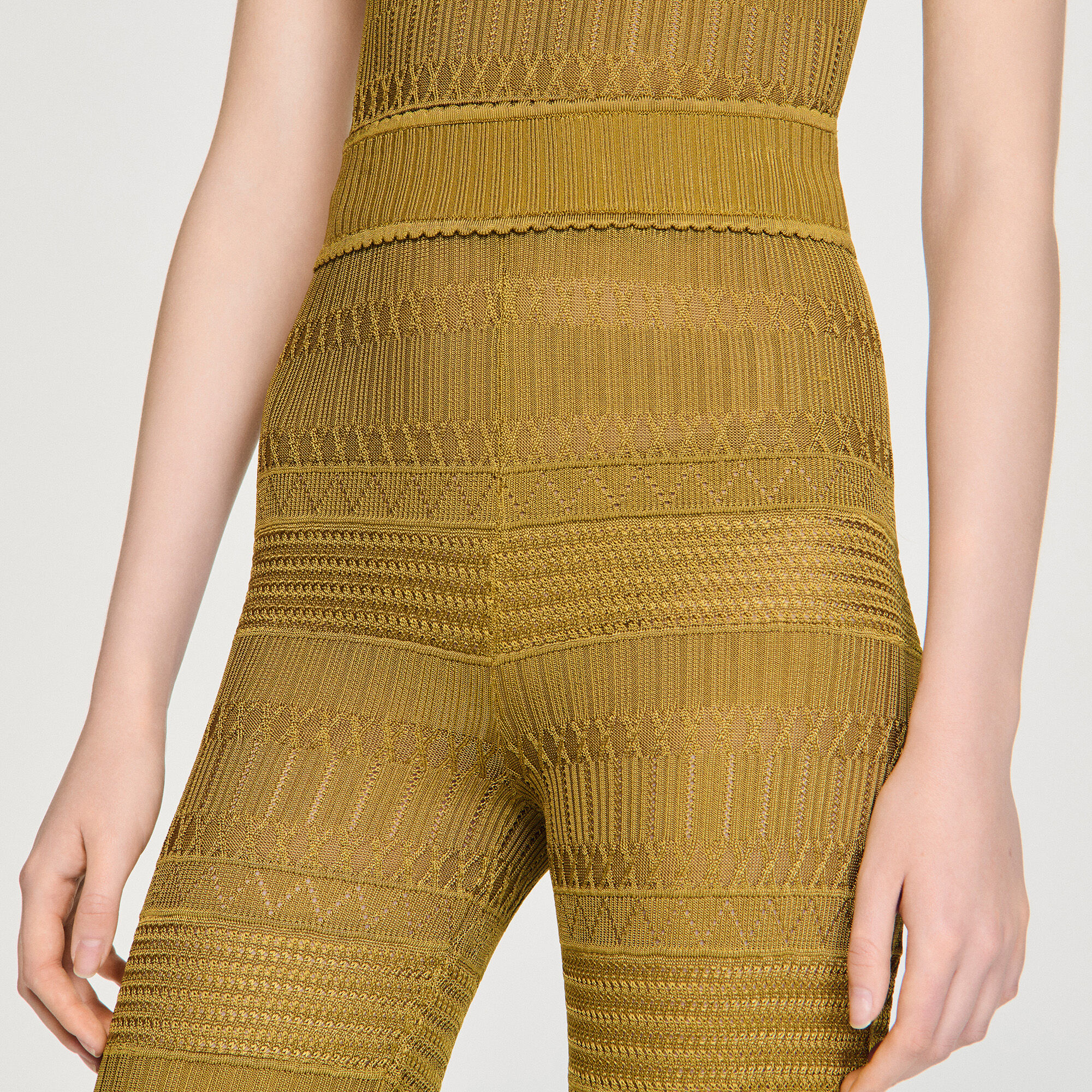 Pantaloni in maglia pointelle