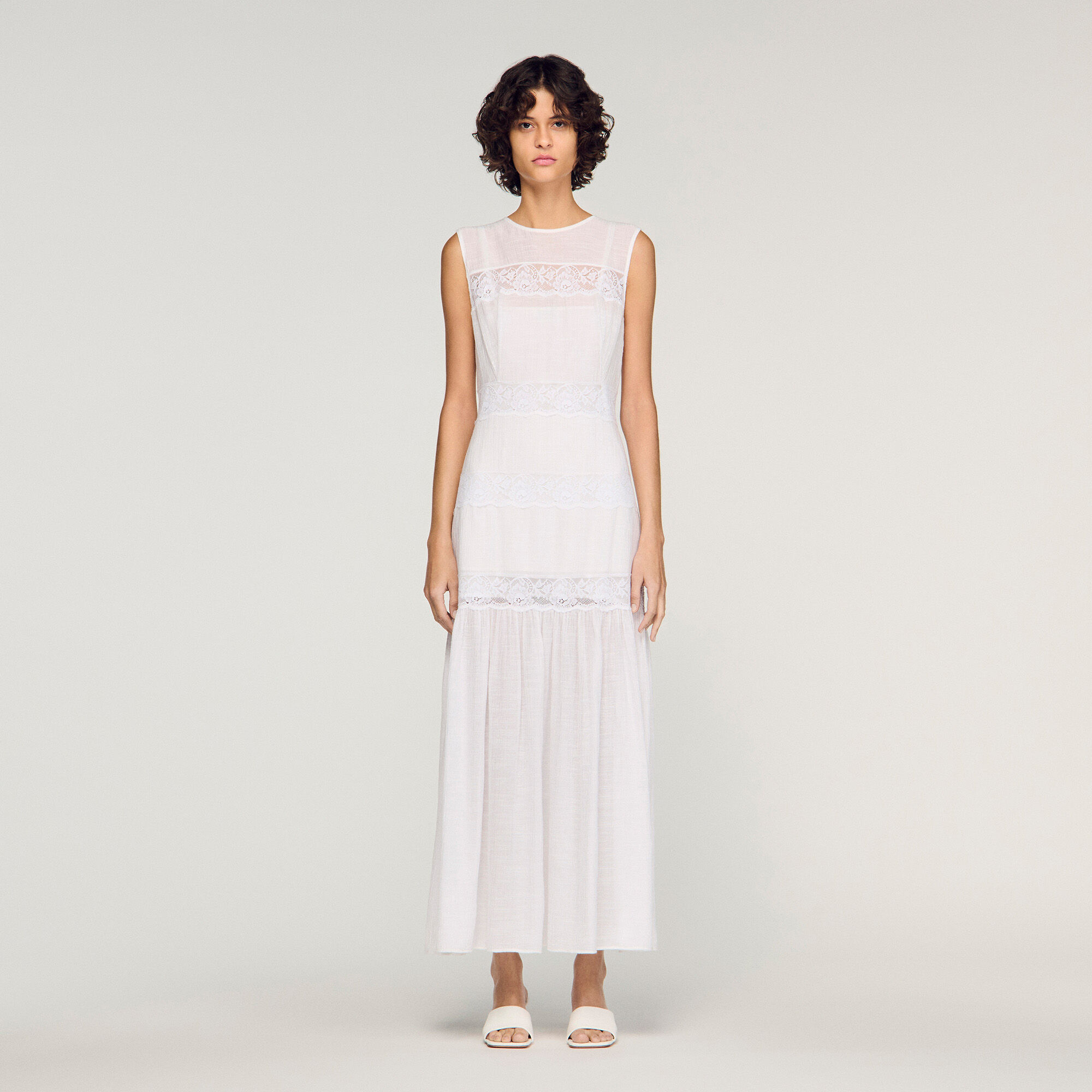 Abito maxi in crepon