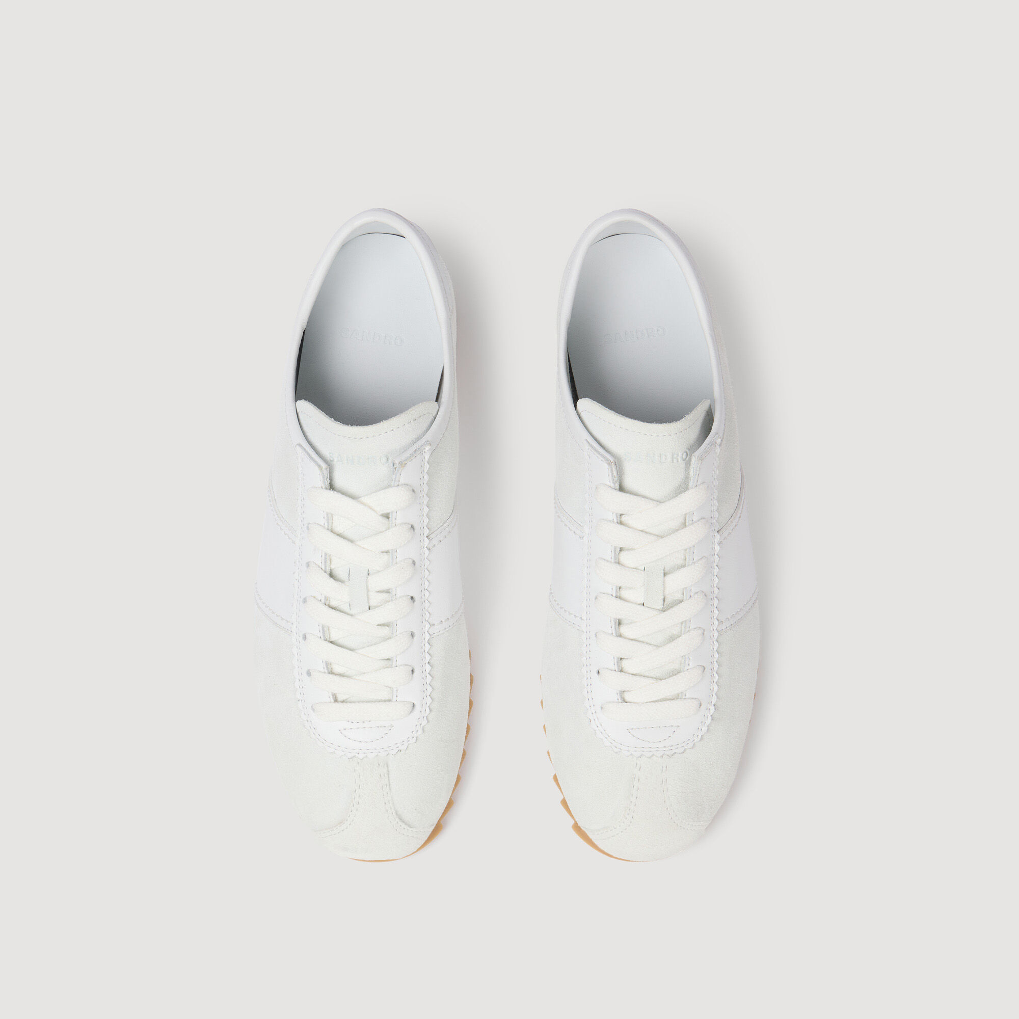 Scarpe da ginnastica bassa in pelle e camoscio