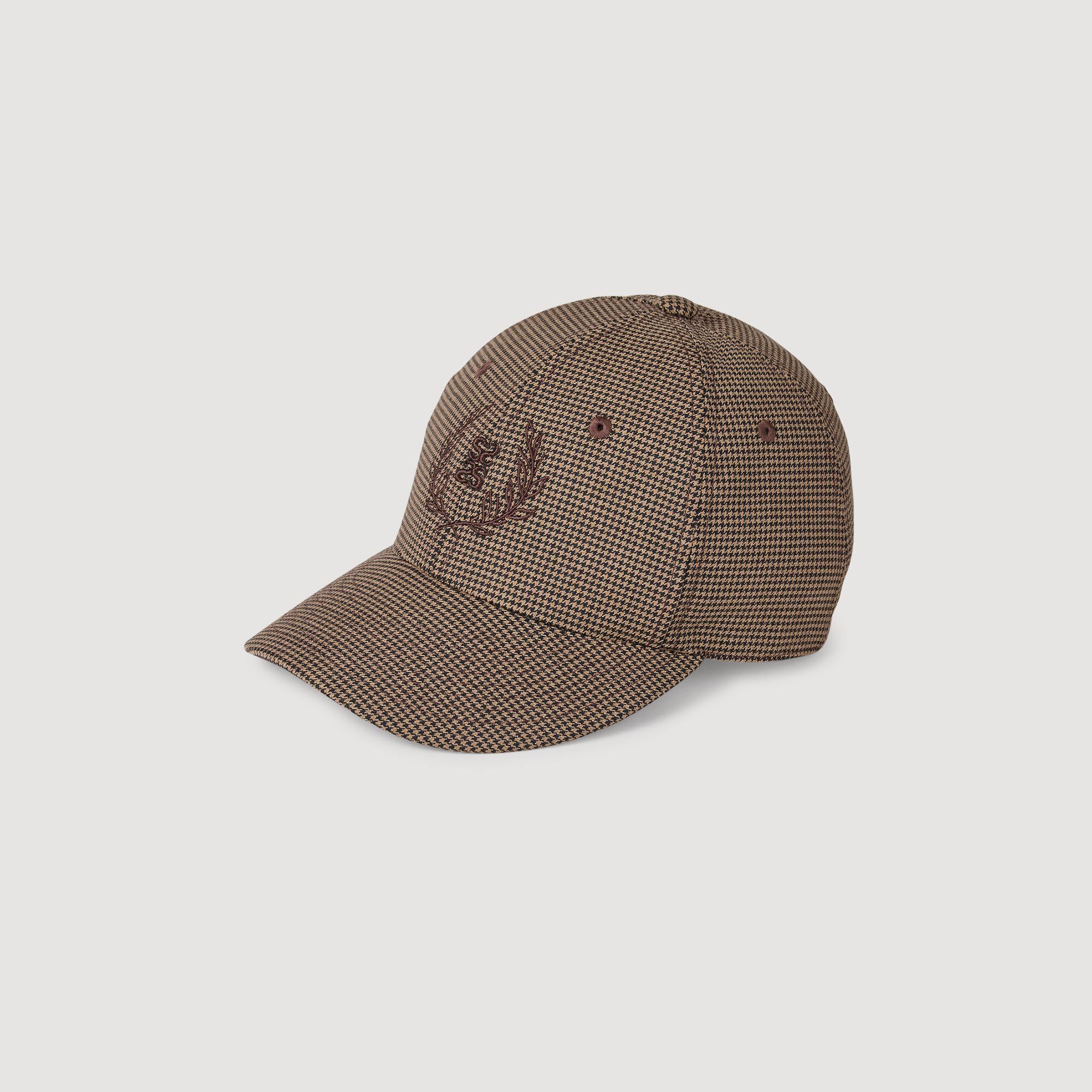 Berretto con stampa houndstooth