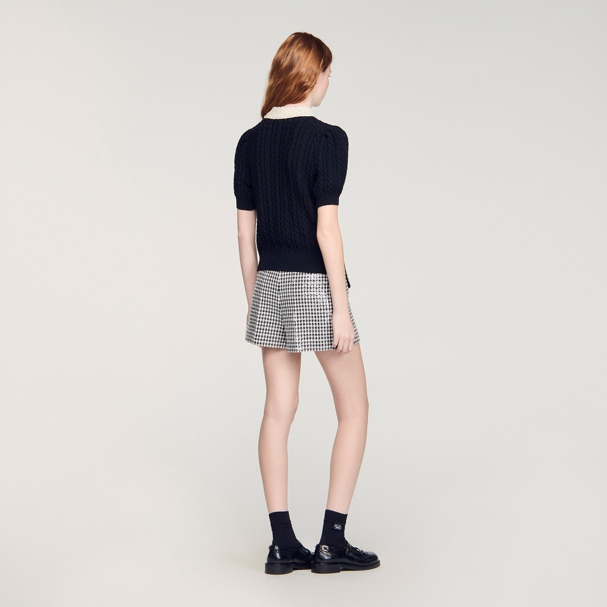 Giacca a maglia con collo staccabile