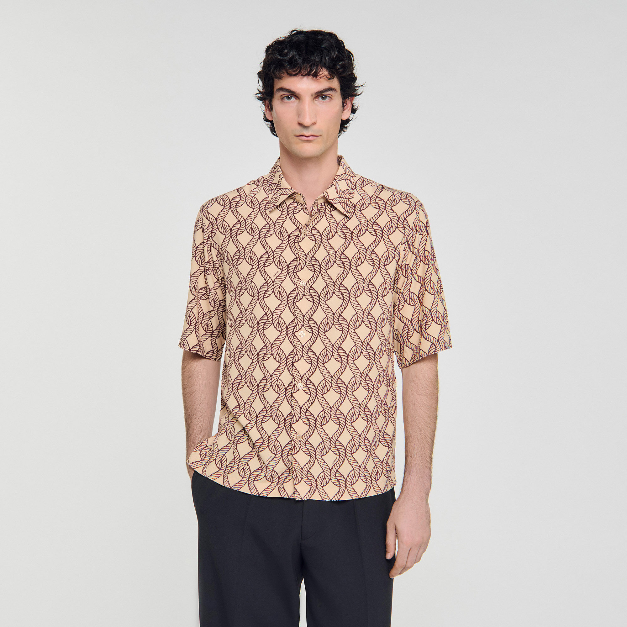 Camicia con stampa corda a vestibilità sciolta