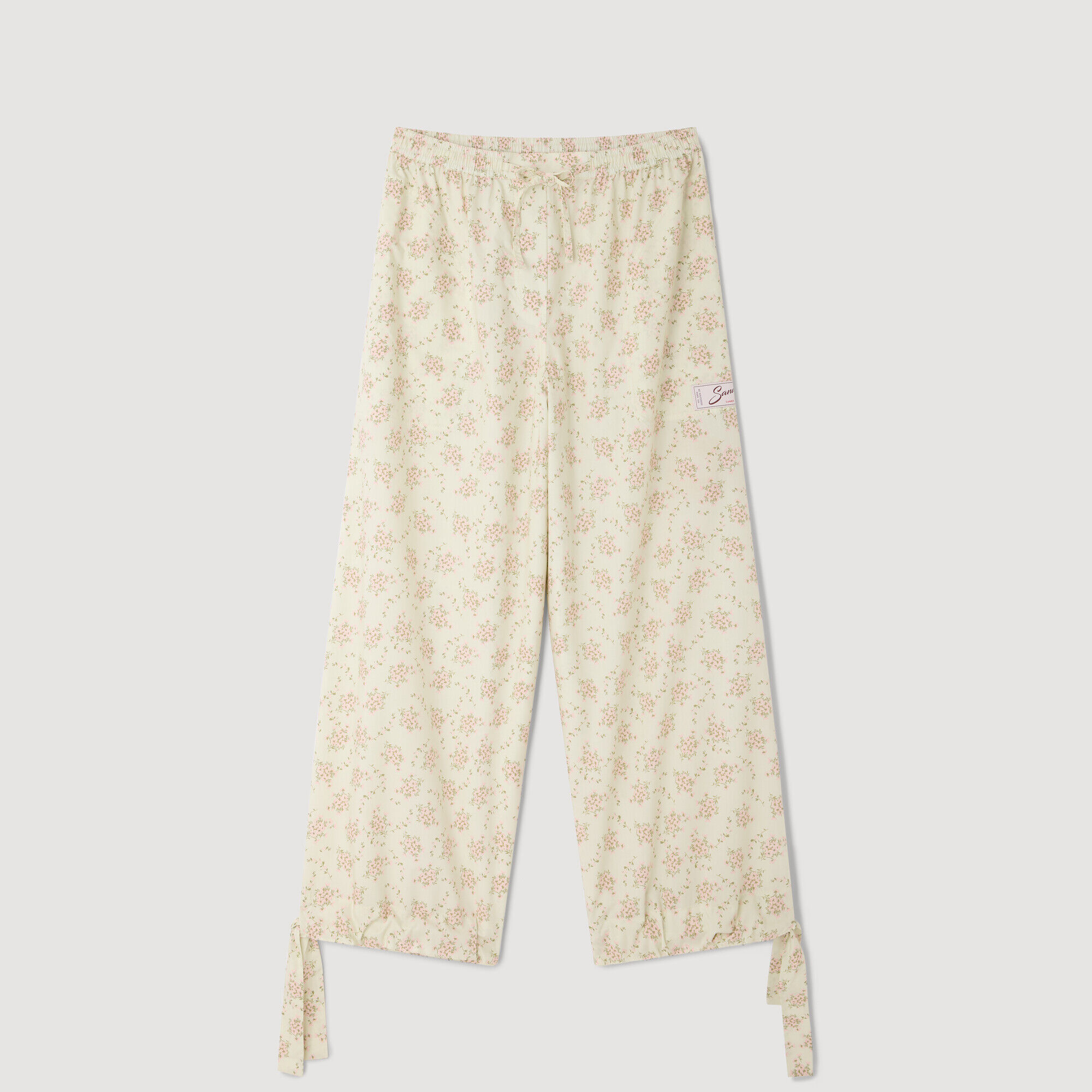 Pantaloni a gamba larga floreali