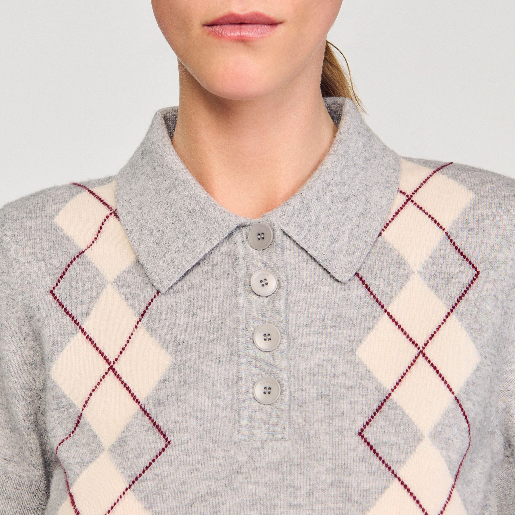 Pullover in maglia con motivo a quadri