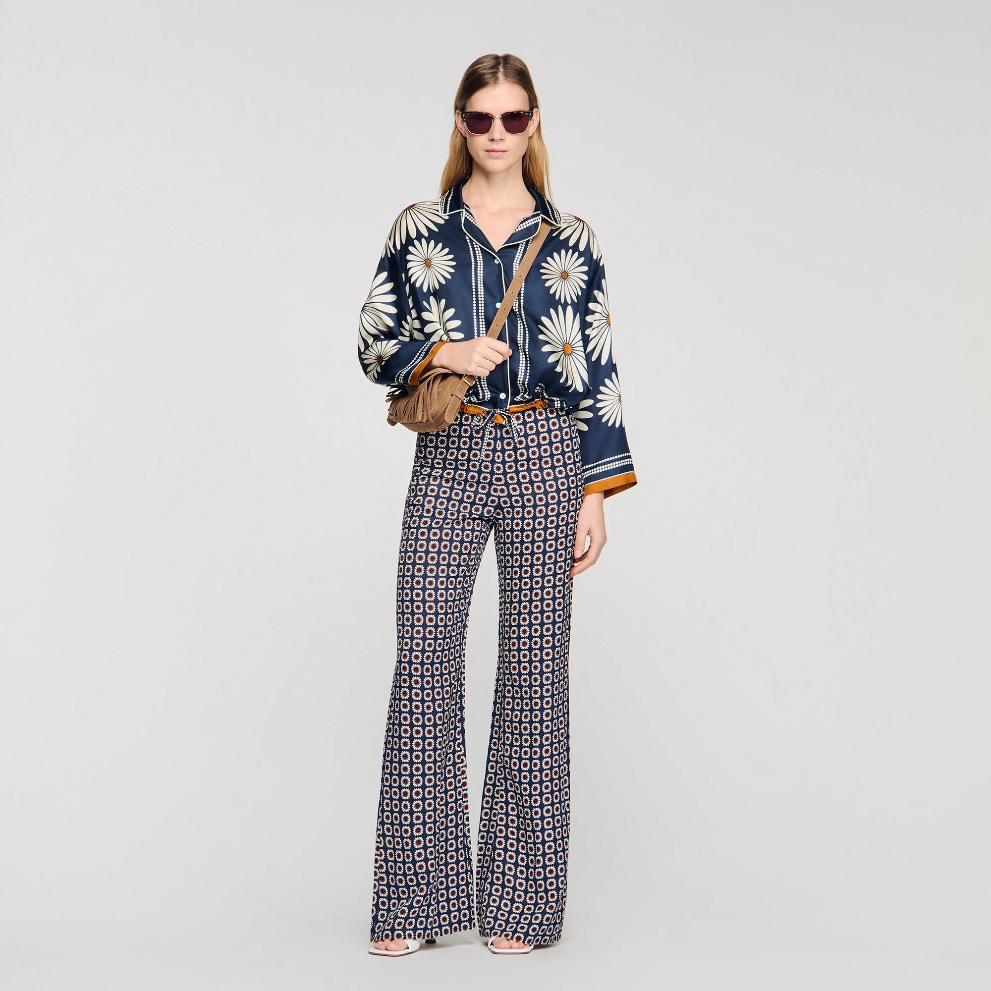 Camicia in seta con stampa floreale