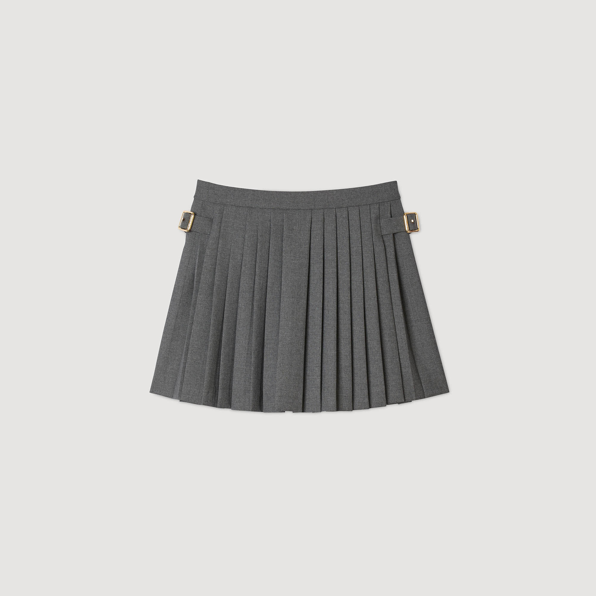 Skort a pieghe con fibbia