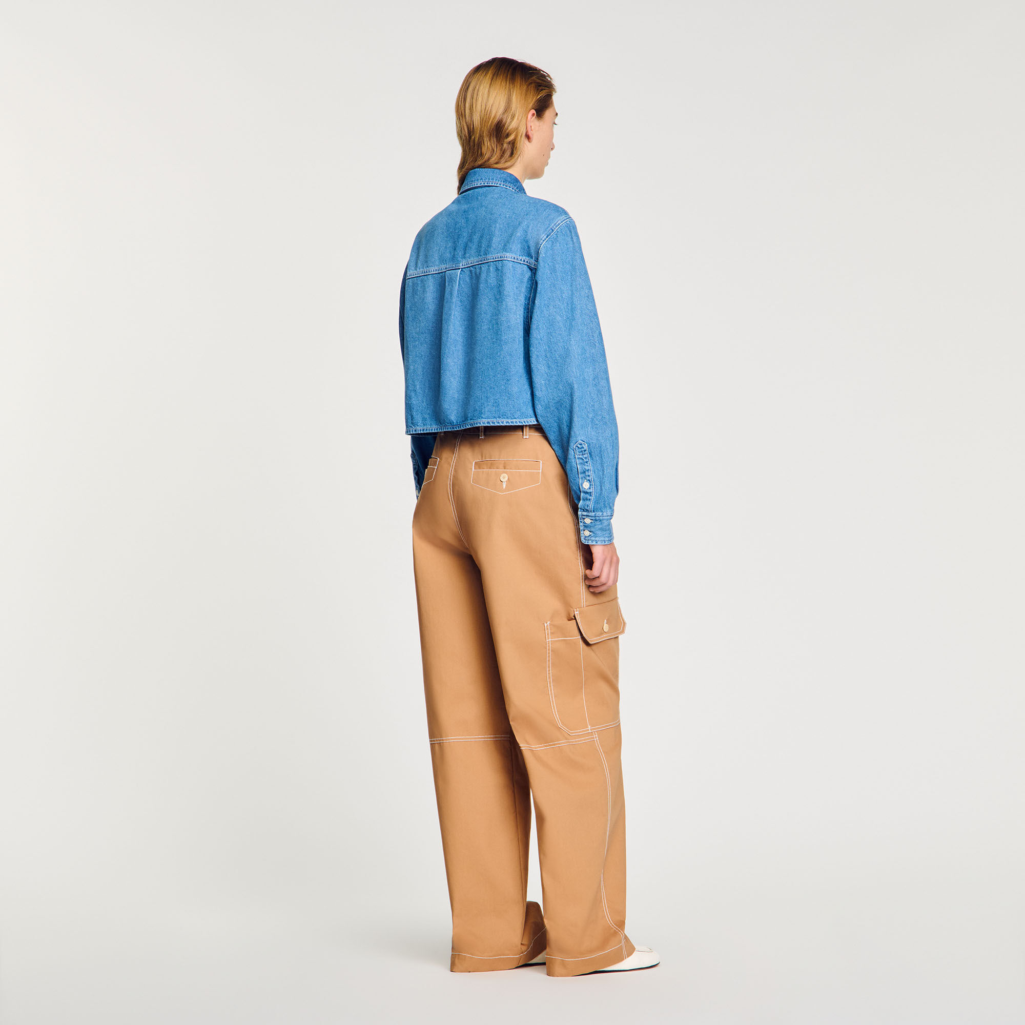 Camicetta cropped in denim