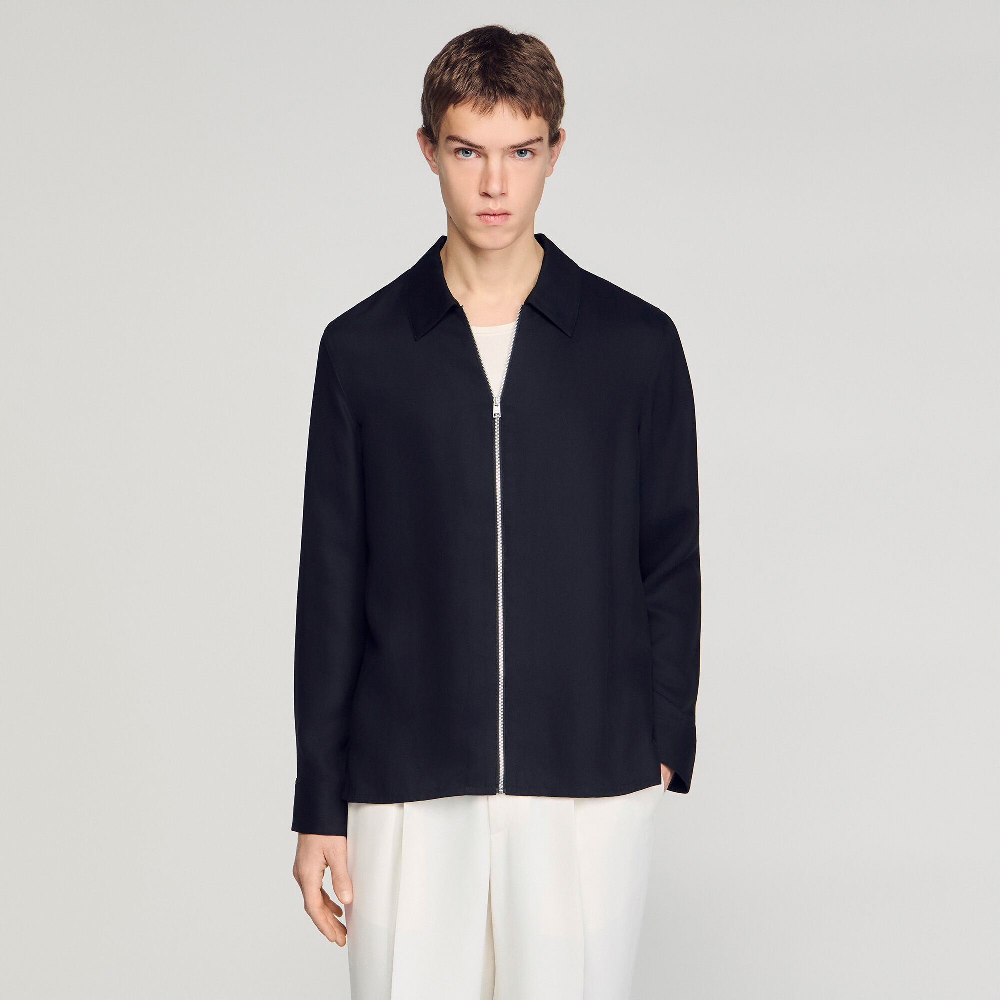 Camicia con zip a vestibilità sciolta