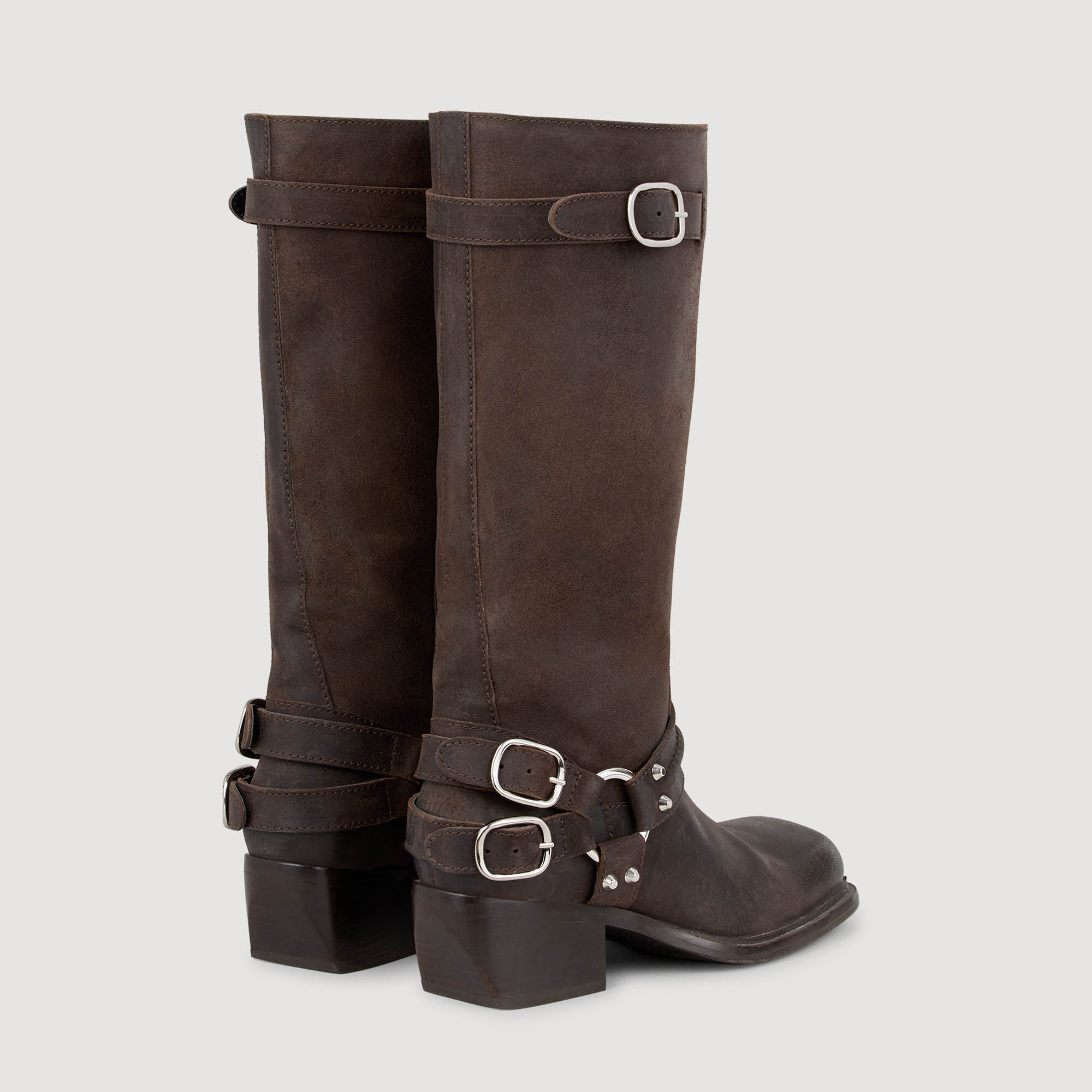 Stivali in pelle con fibbia