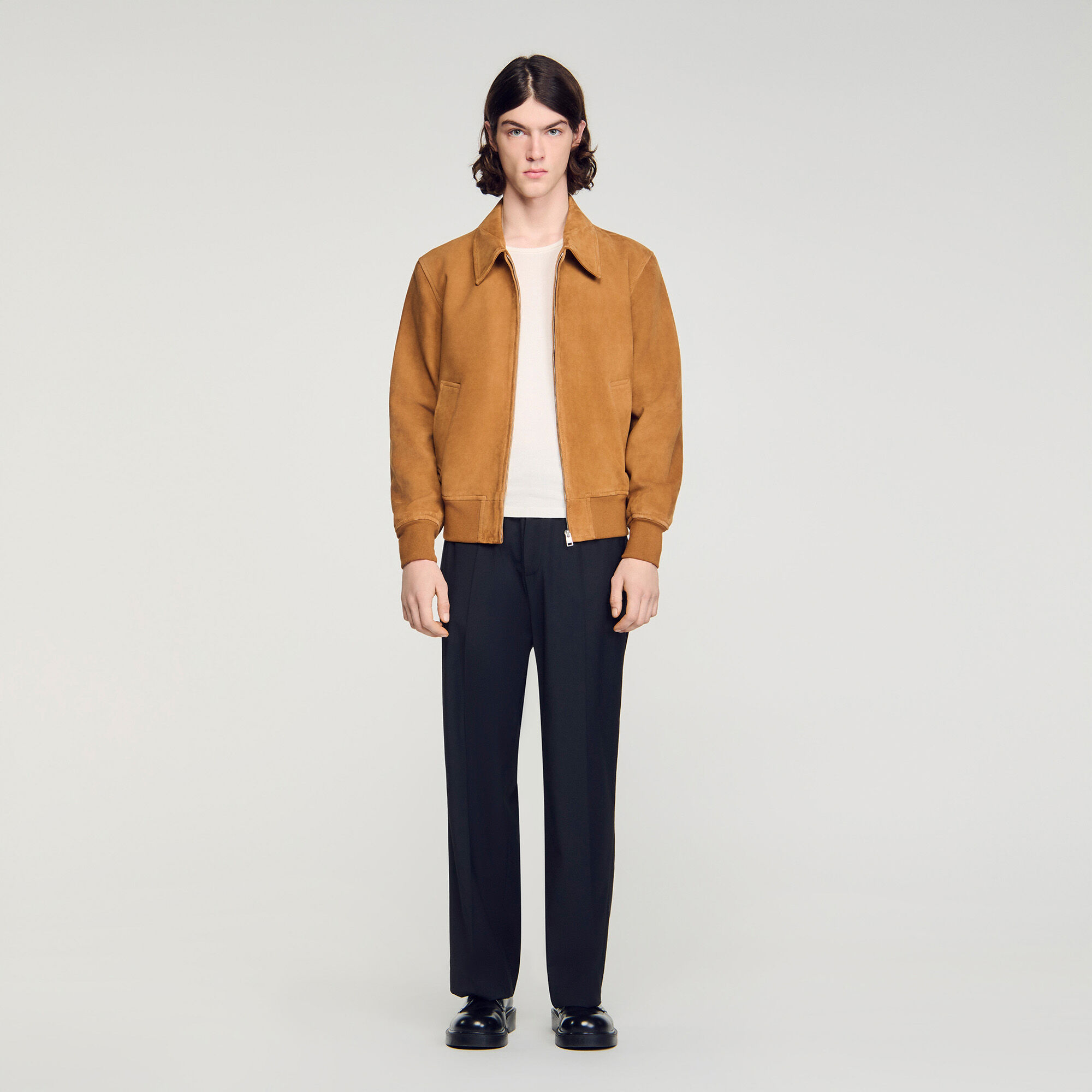 Giacca in pelle di suede