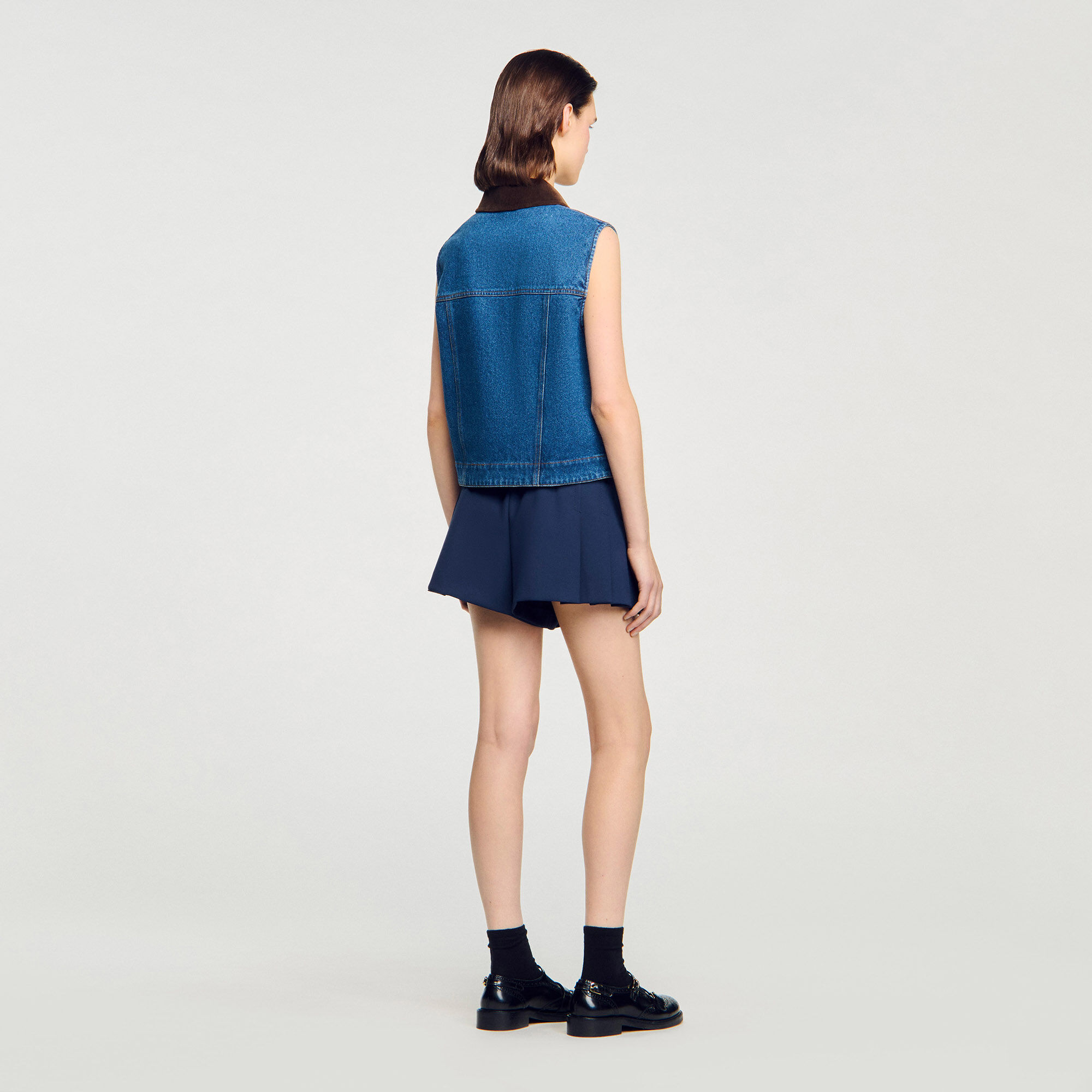 Gilet in denim senza maniche