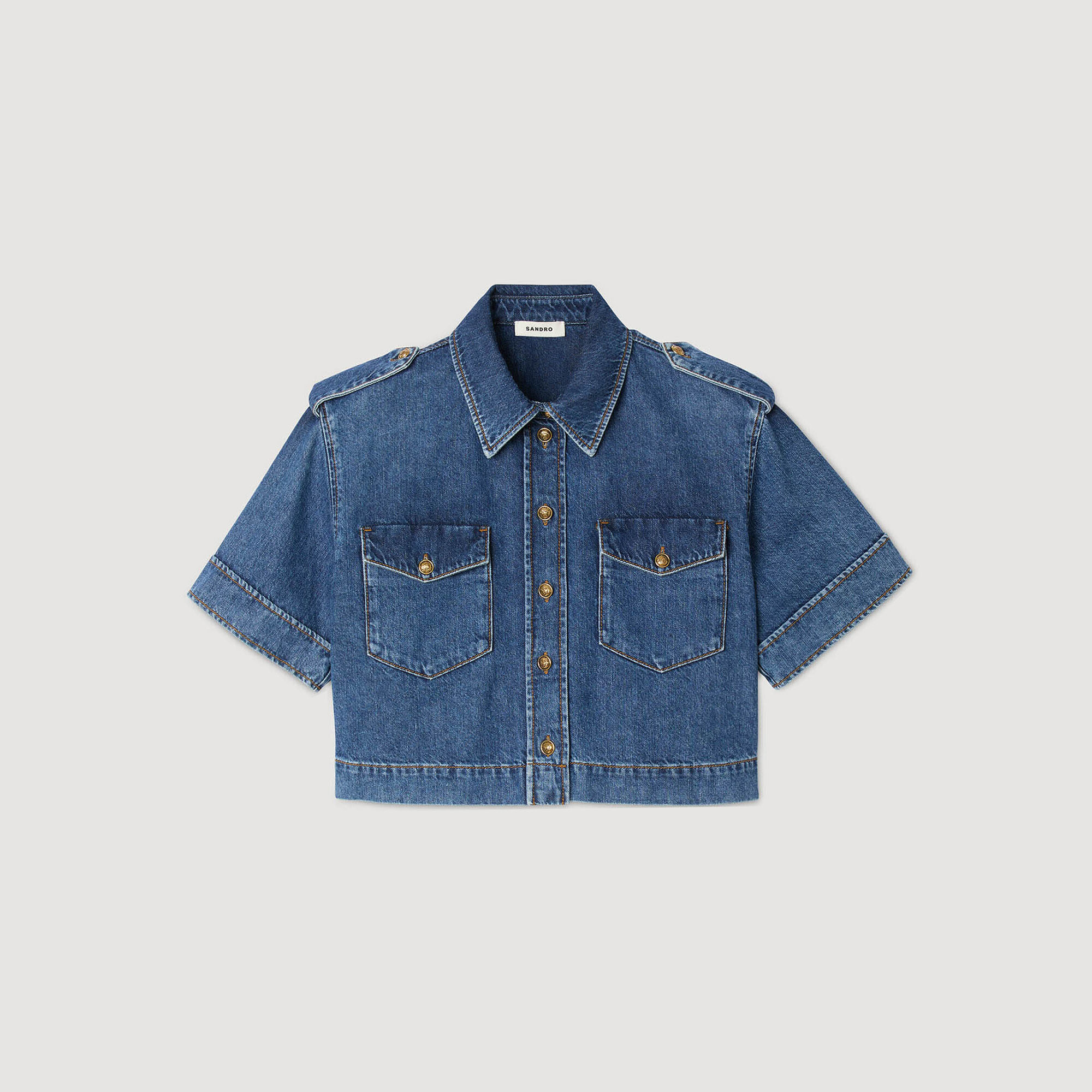 Camicia in denim corta