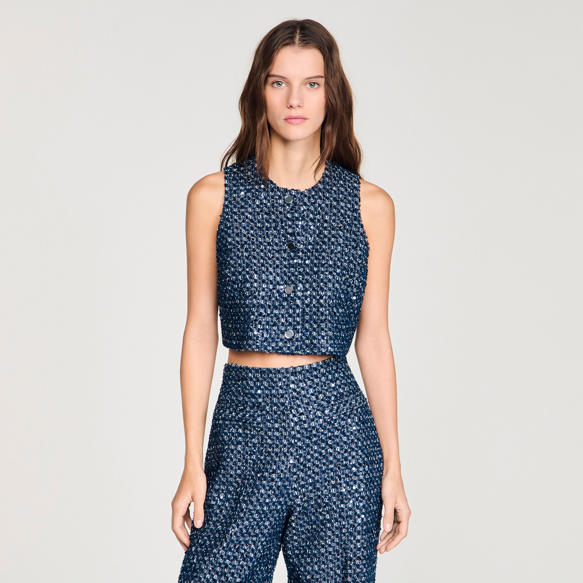 Top corto con strass