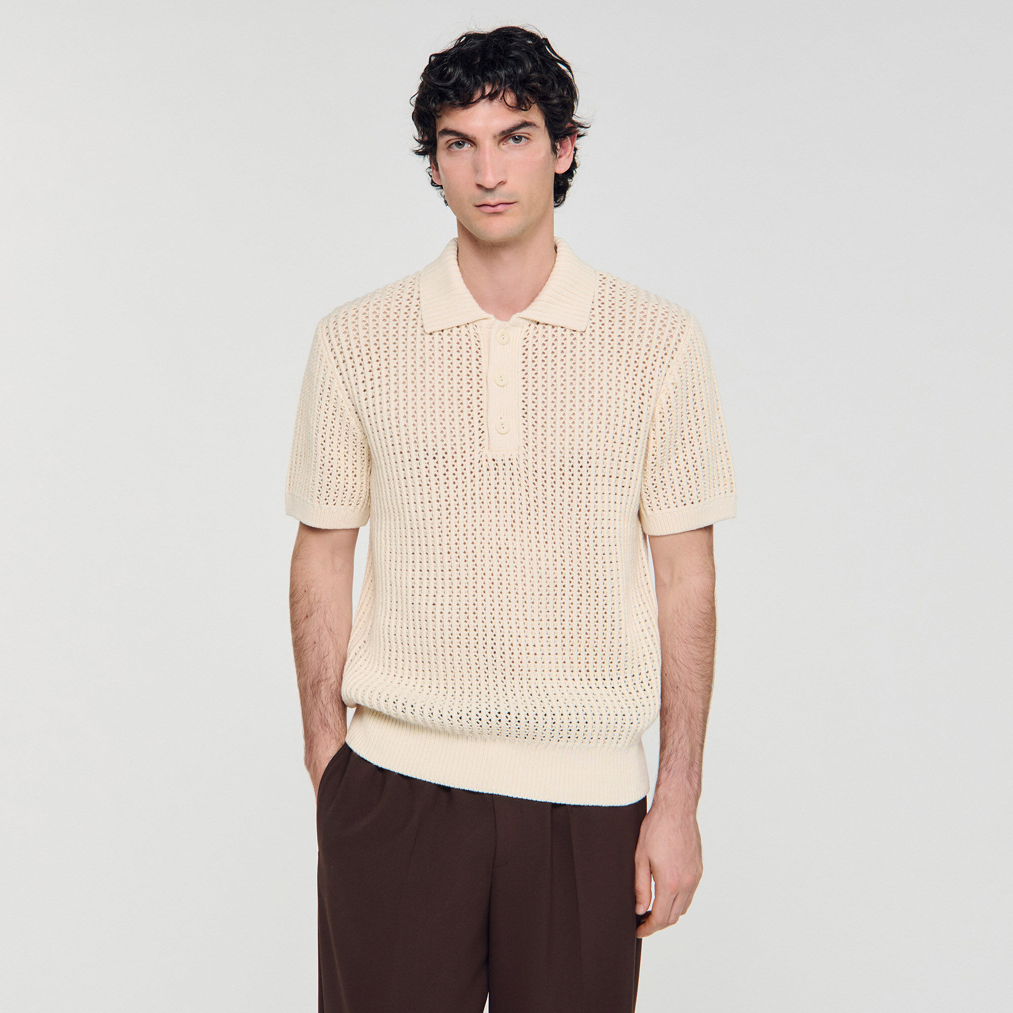 Camicia in cotone con colletto polo