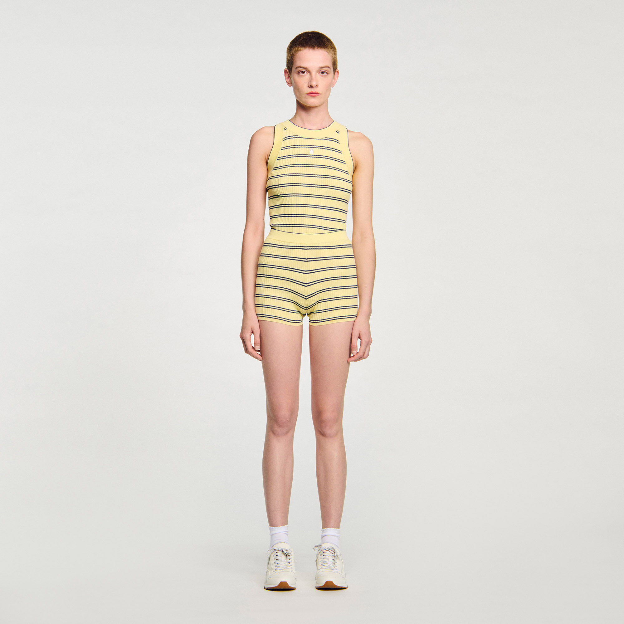 Bermuda a righe in maglia