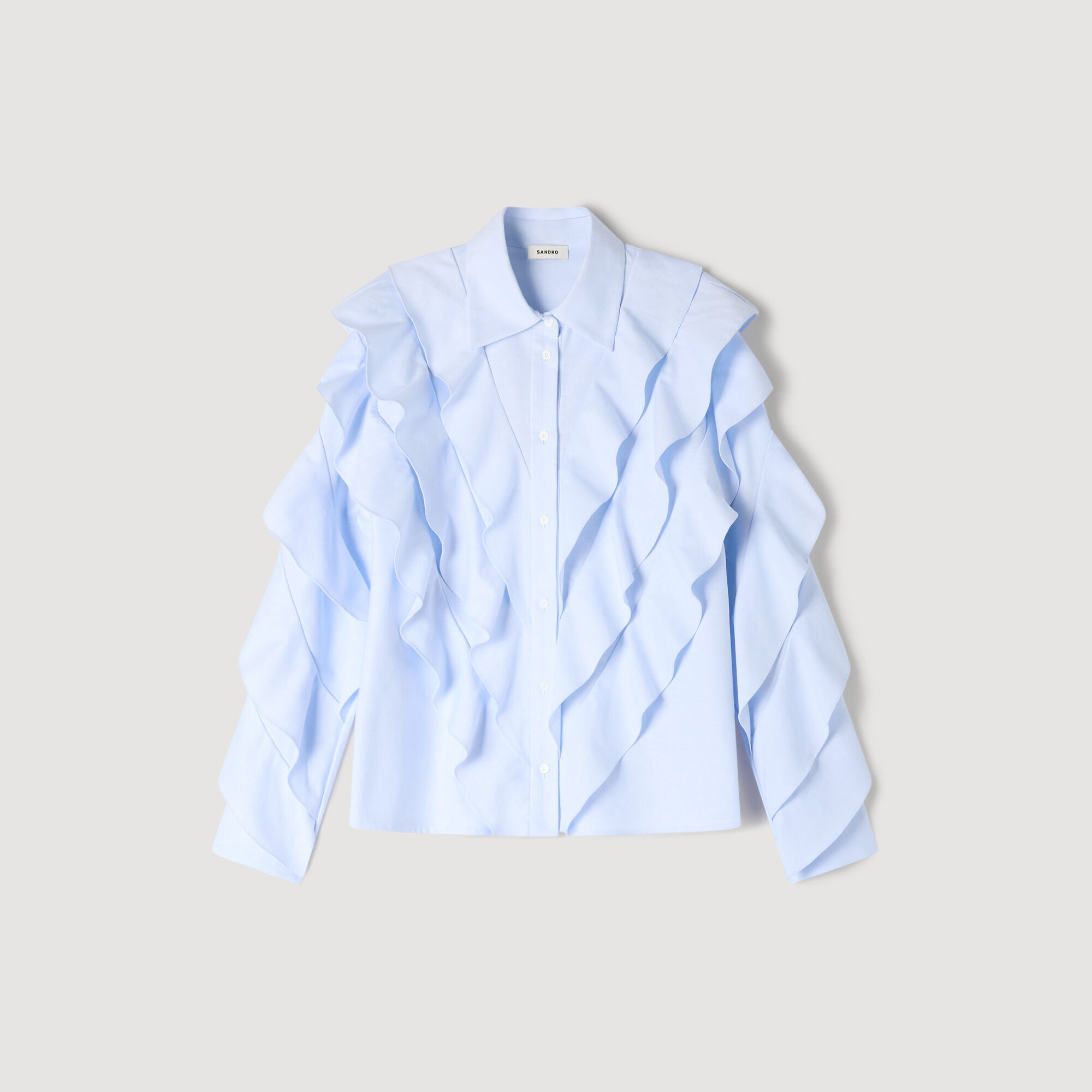 Camicia in cotone con volant