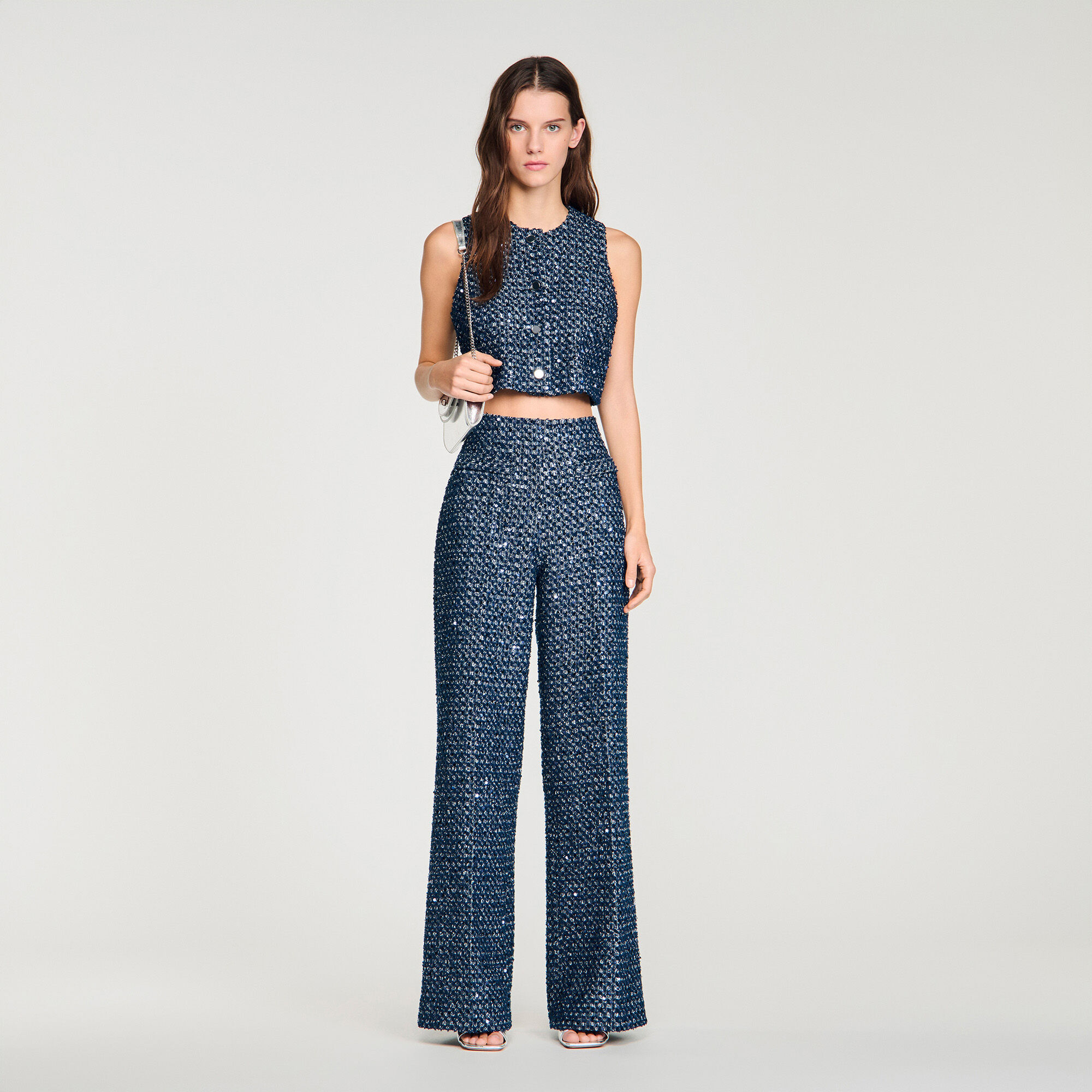 Pantaloni con strass