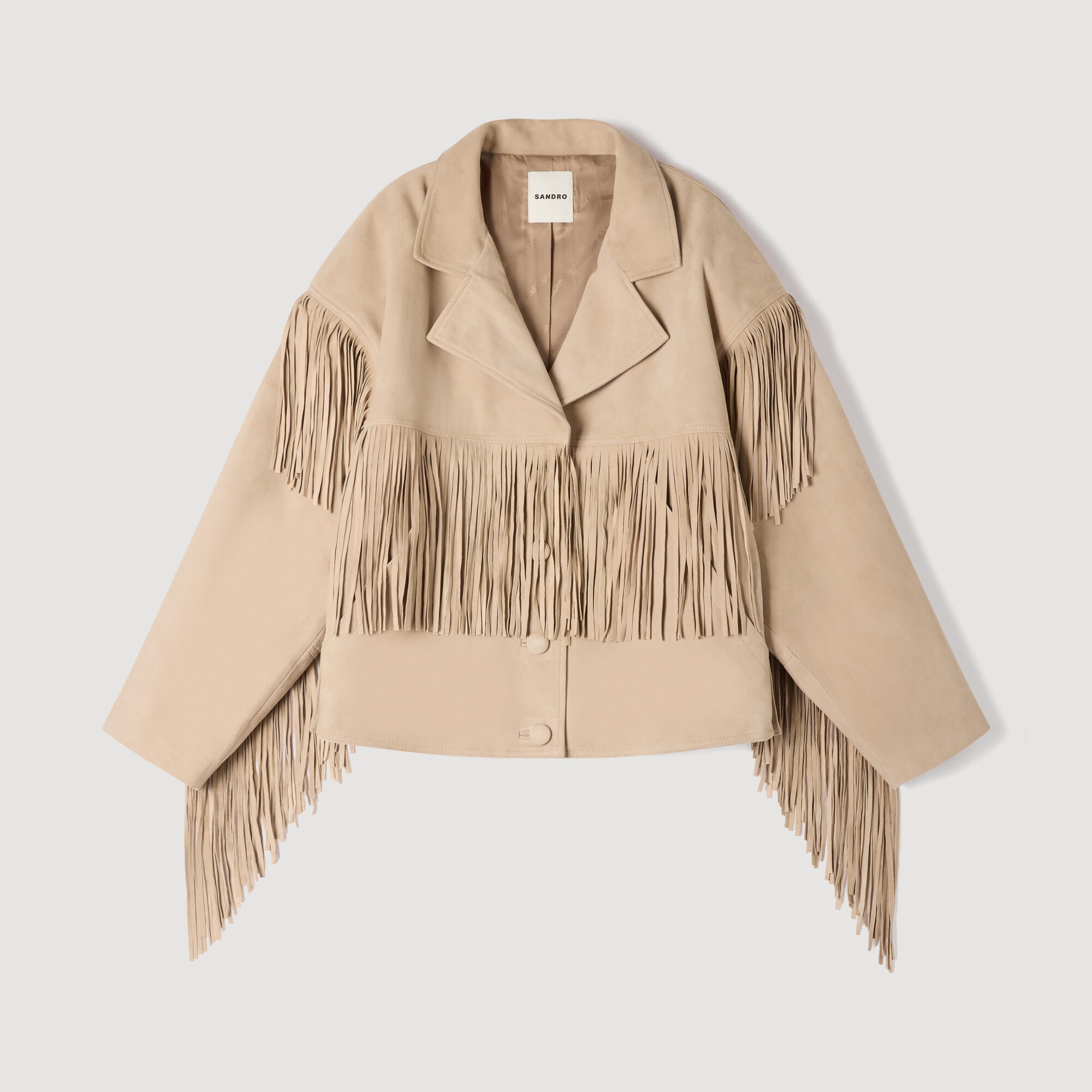 Giacca in suede con frange