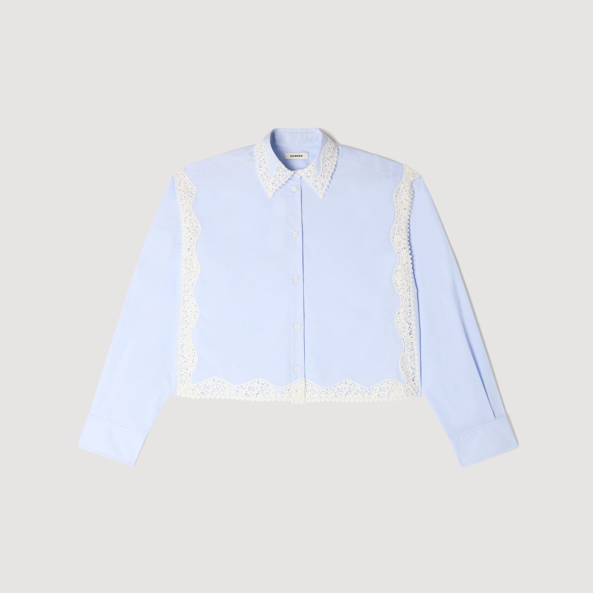 Camicia con dettagli in pizzo