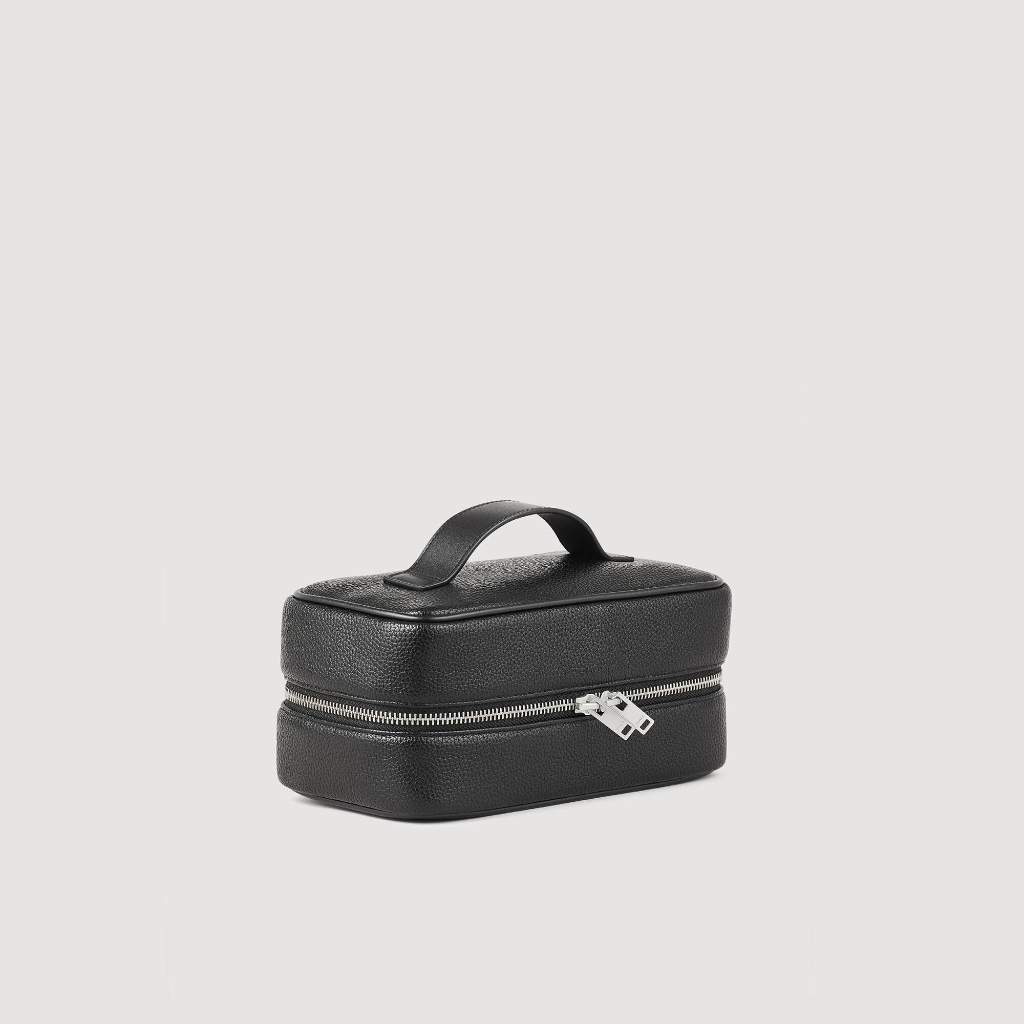 Borsa per accessori in tessuto grana