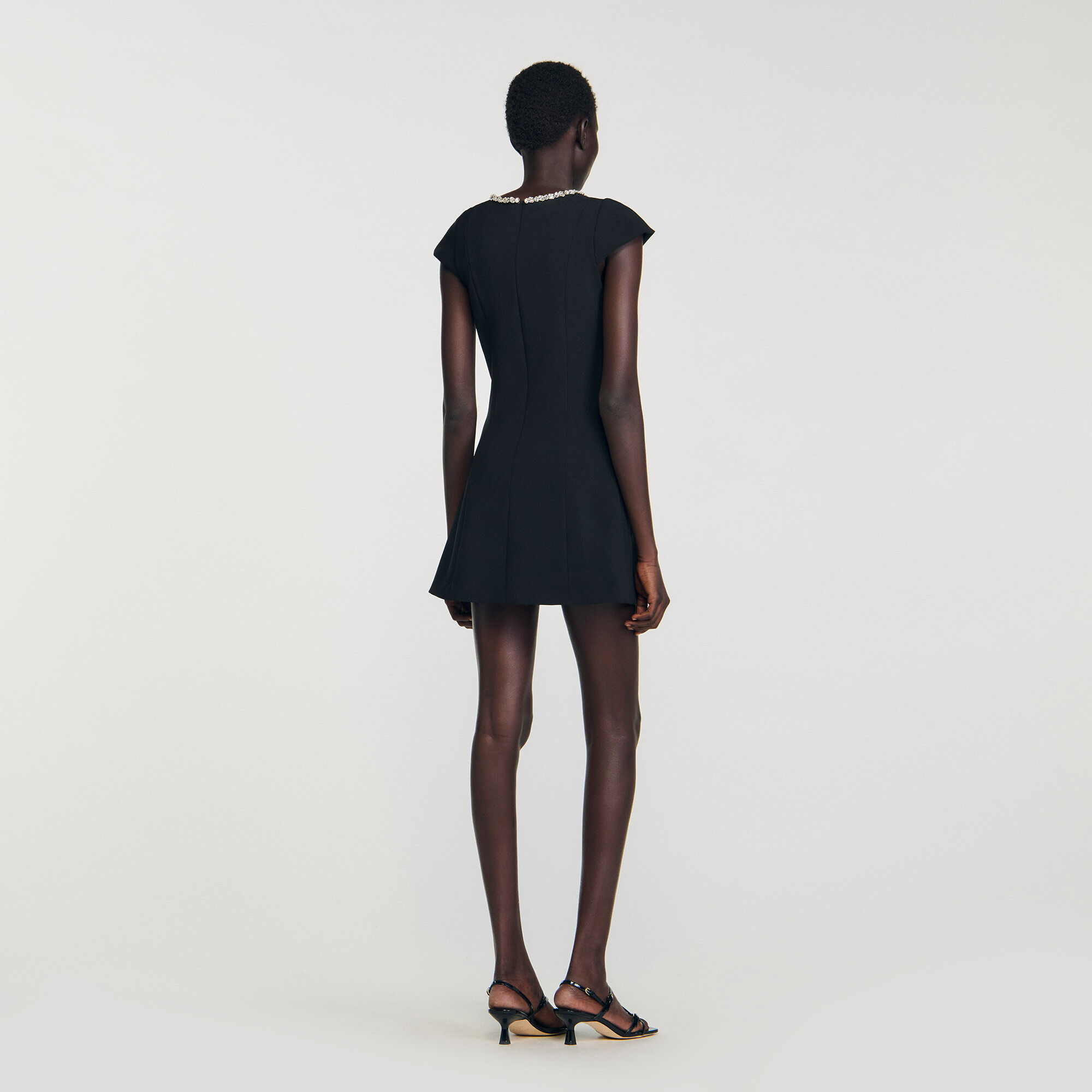 Mini dress con colletto in strass