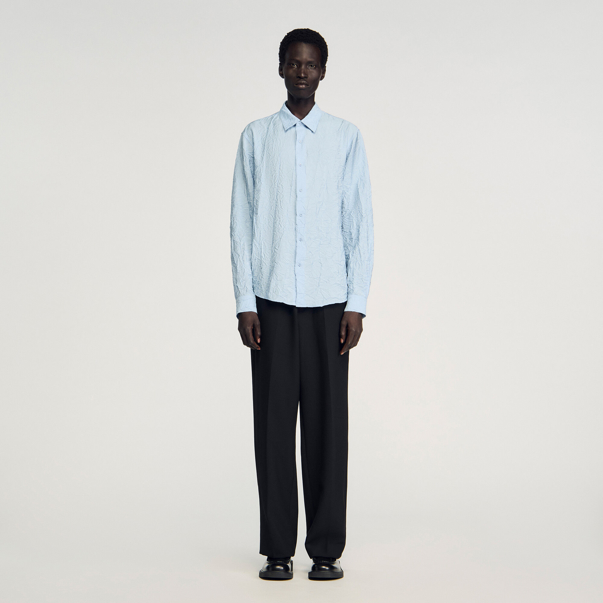 Camicia con effetto arricciato