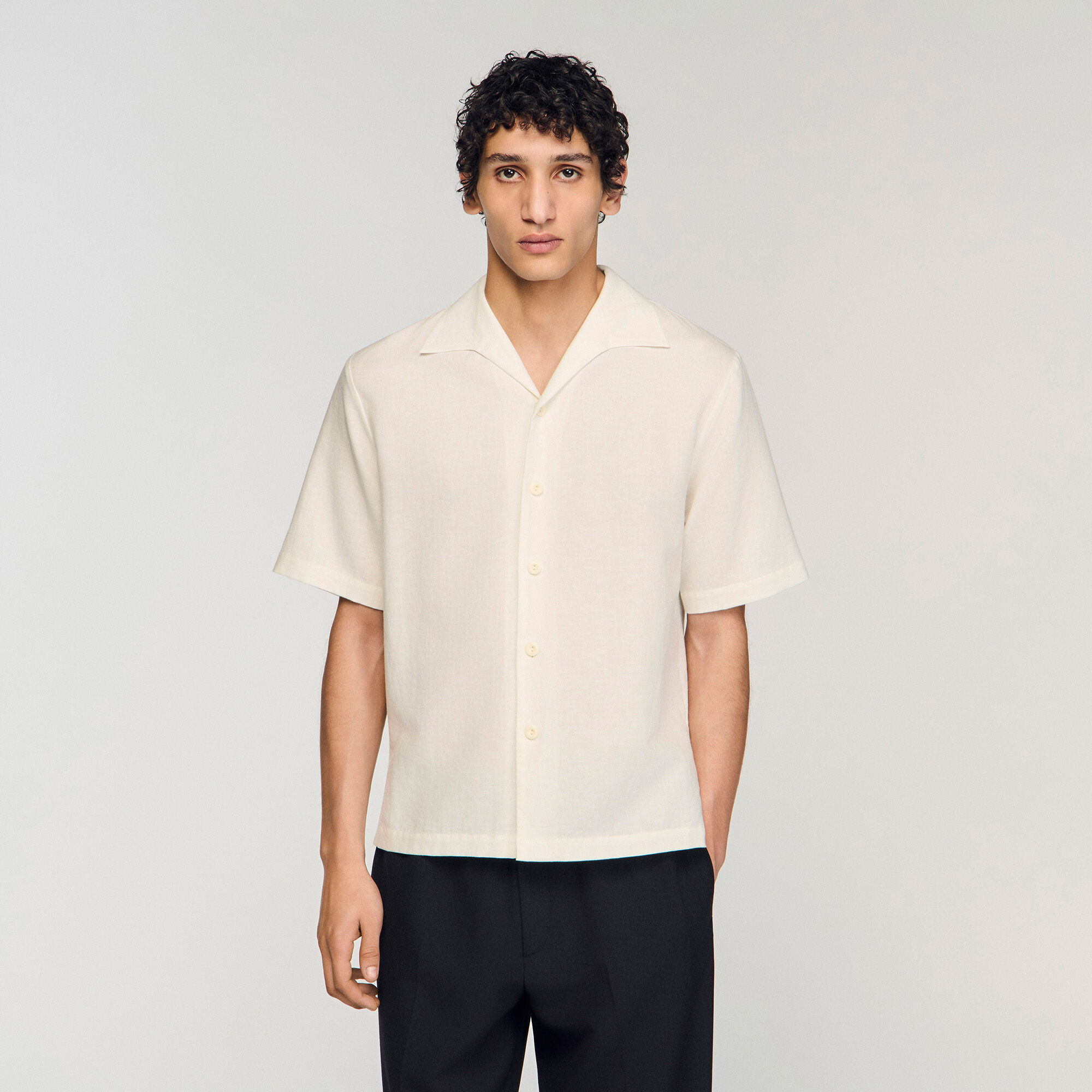 Camicia in cotone e lino