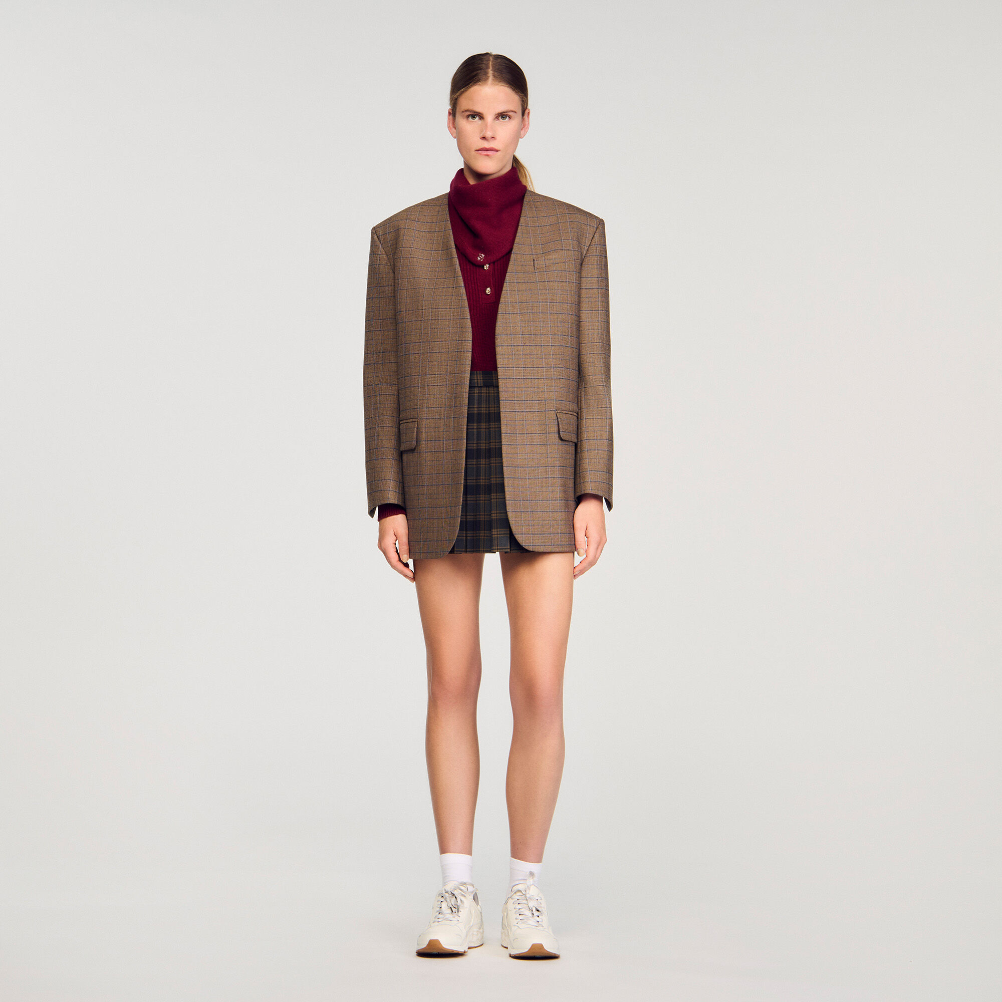 Maglione bottonato in lana e cachemire