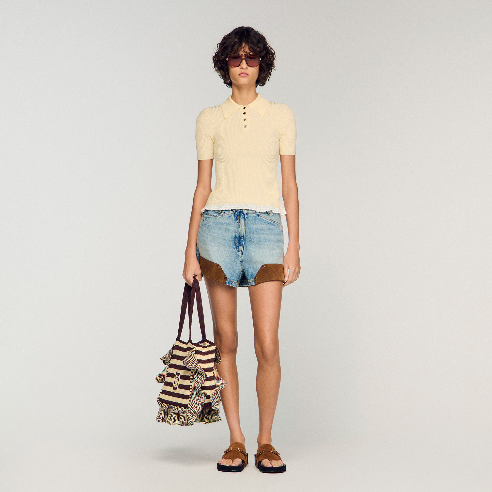 Borsa all'uncinetto a righe