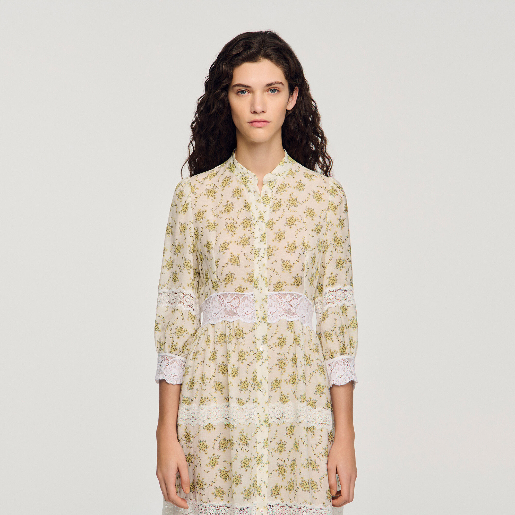 Abito midi in pizzo floreale