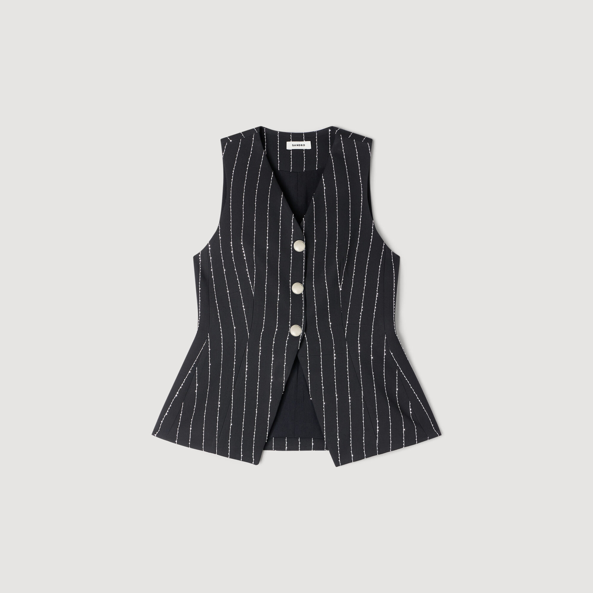 Vestito con strisce e brillantini