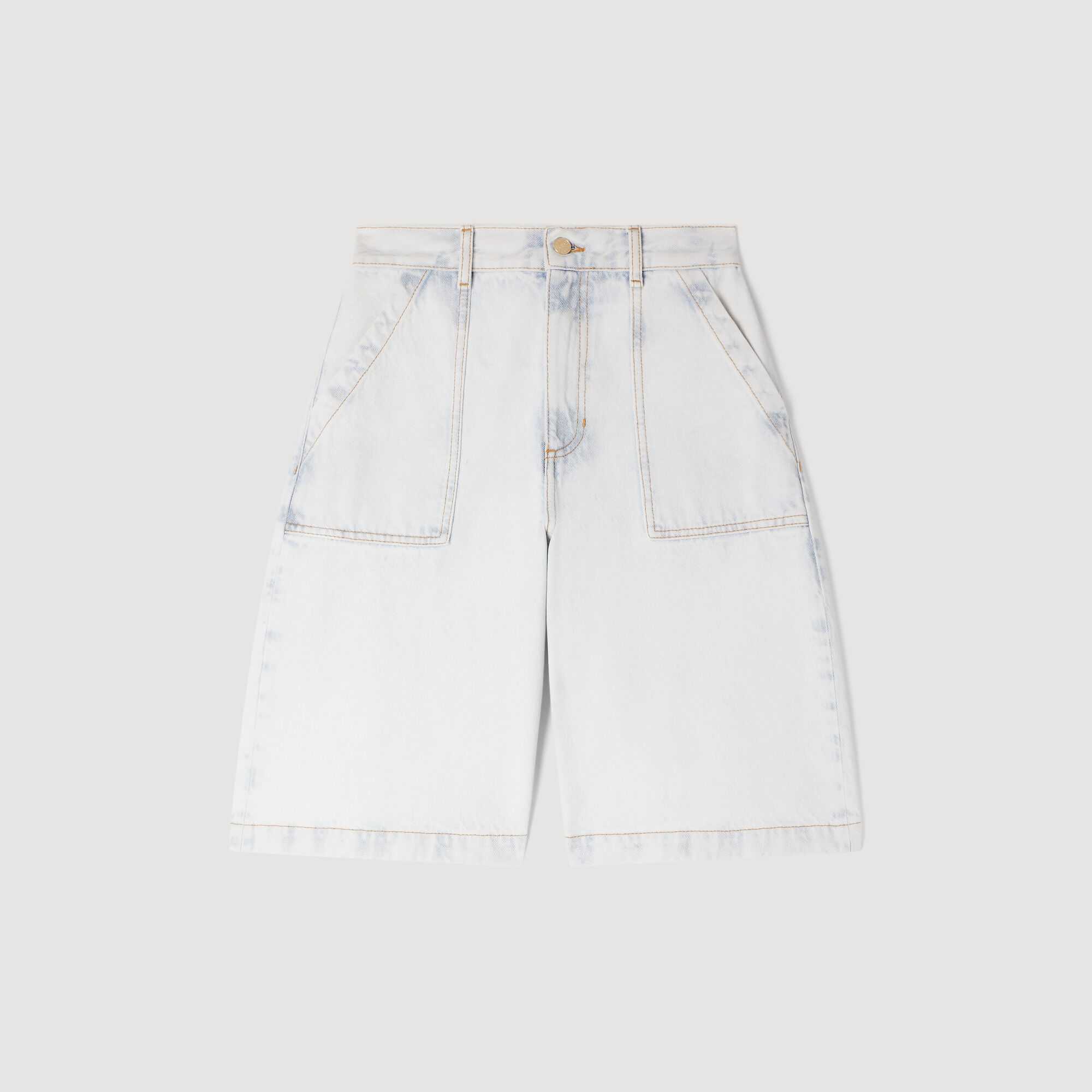 Pantaloni corti Bermuda in denim lavato
