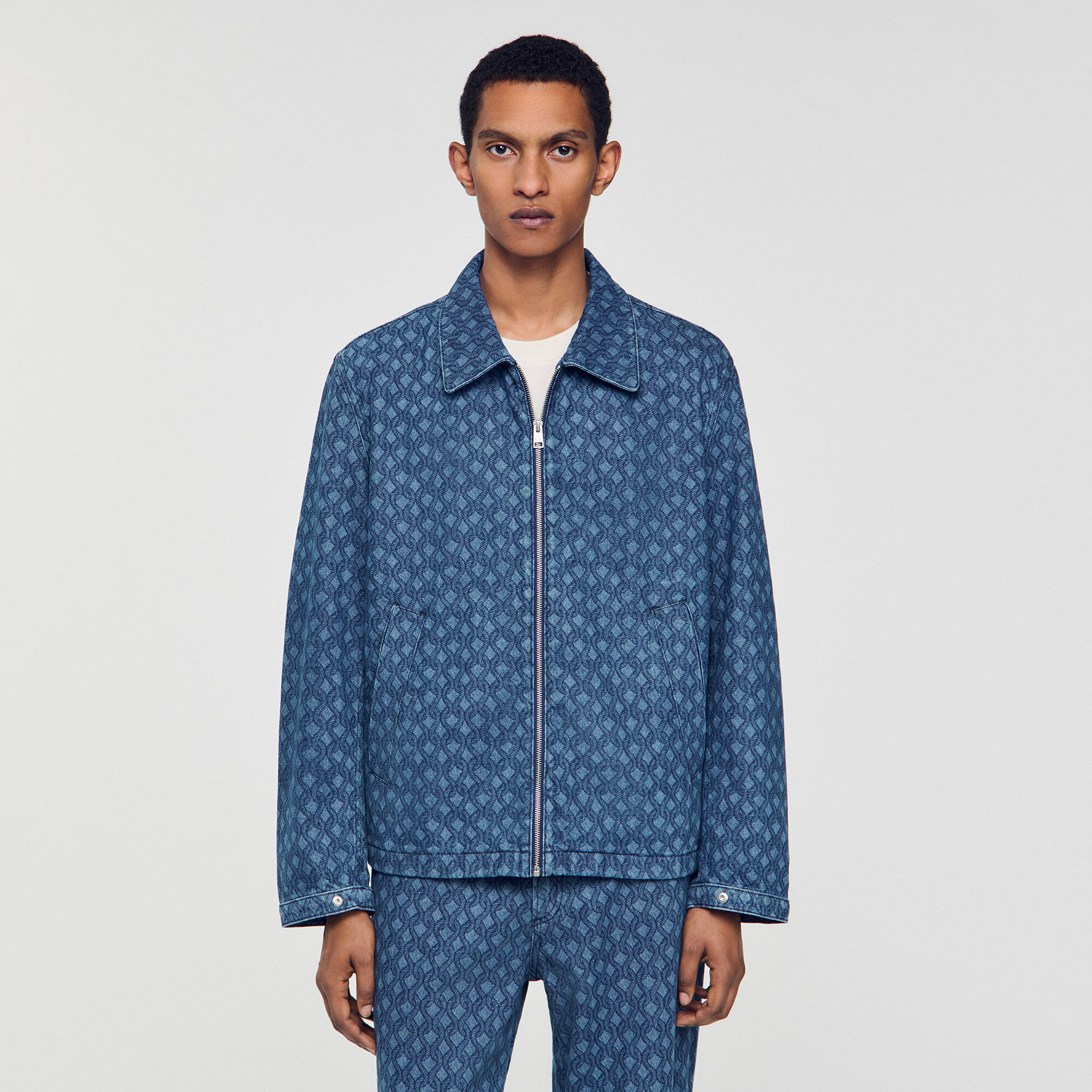Giubbotto in denim con motivo corda