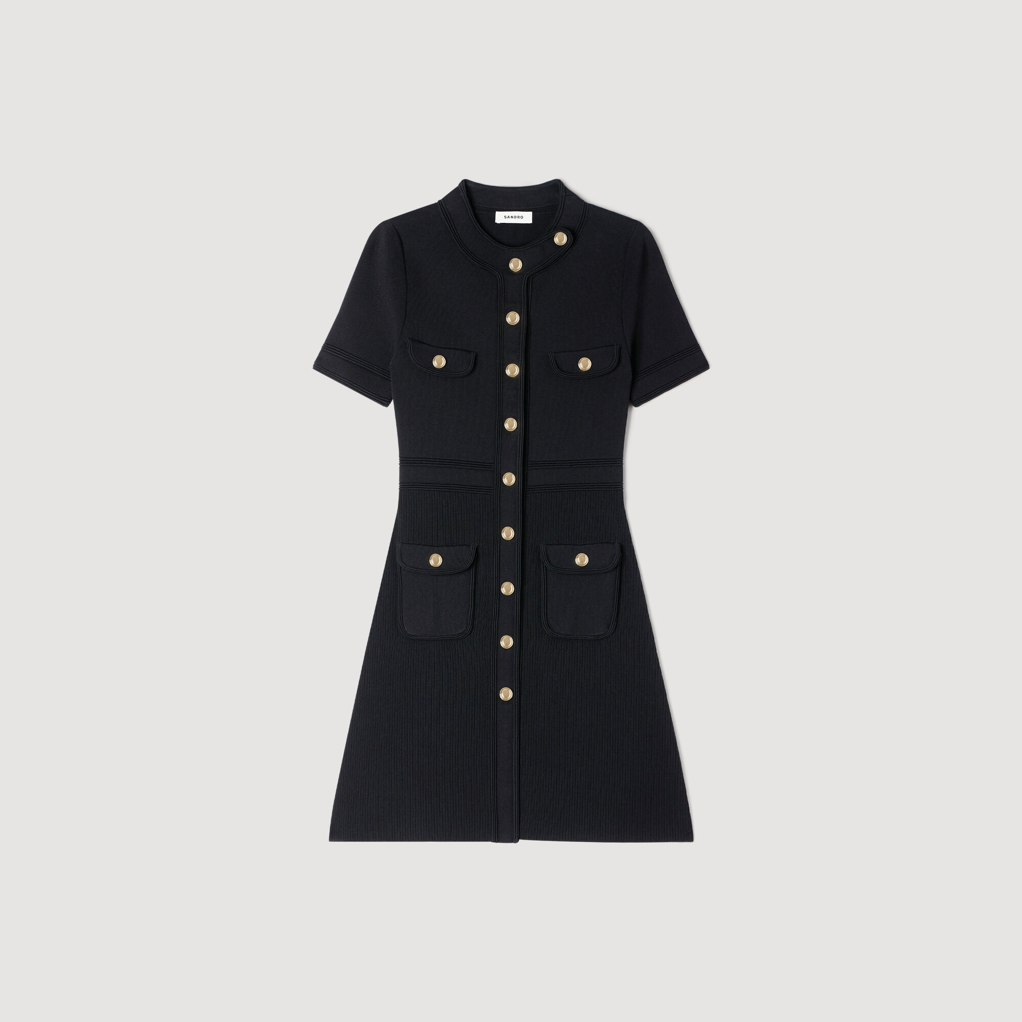 Mini vestito a maglia con bottoni