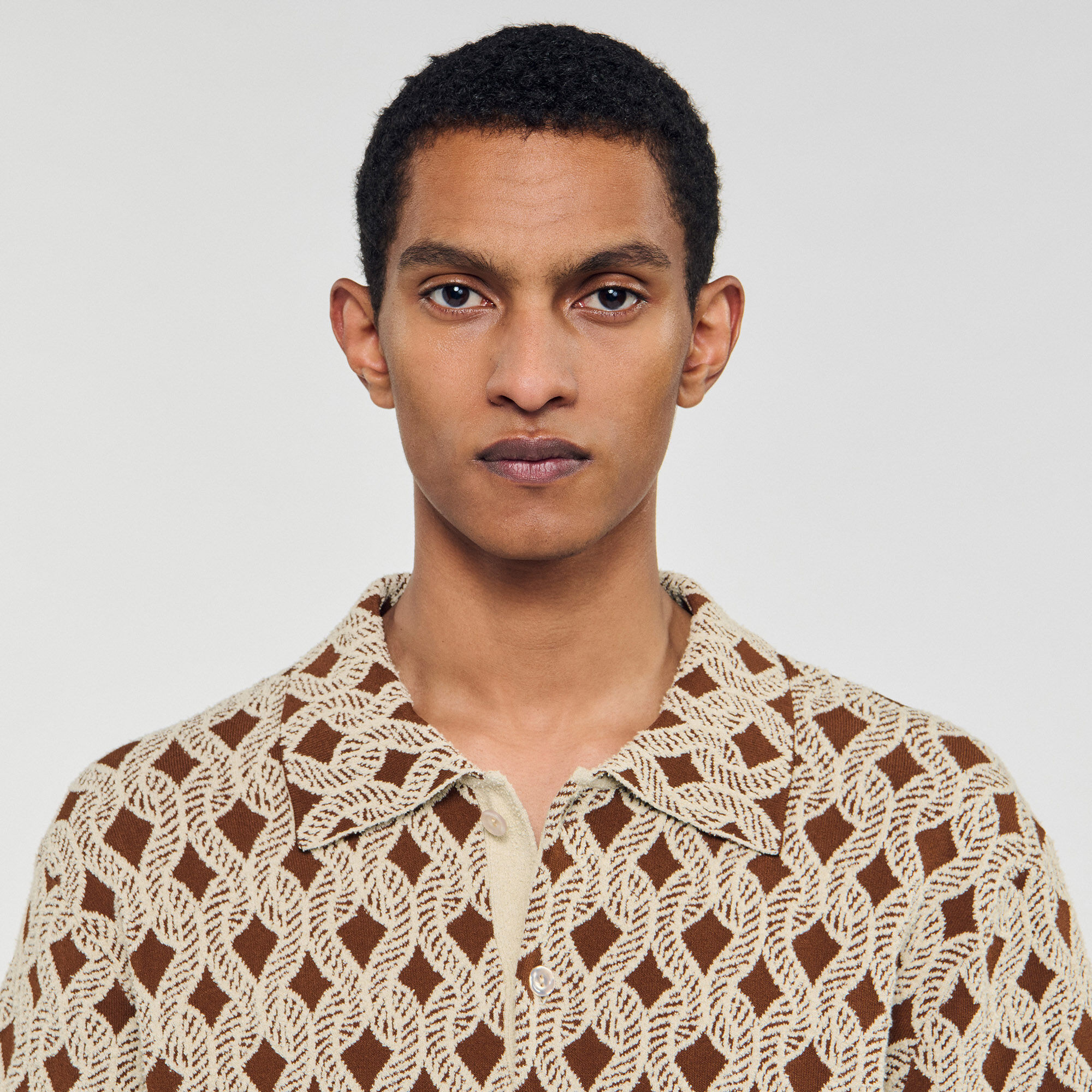 Camicia jacquard in corda