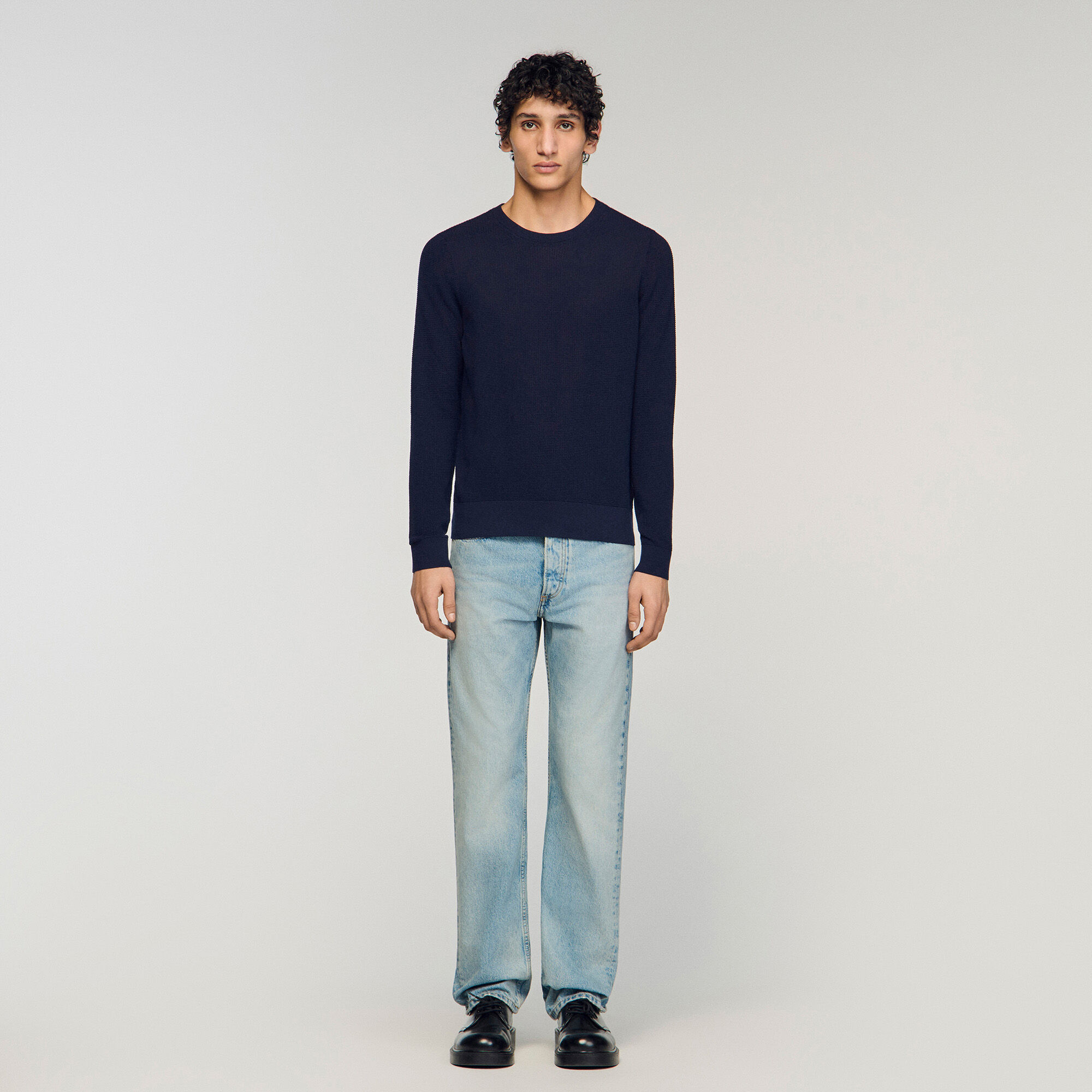Pullover in maglia lavorata con effetto ruvido