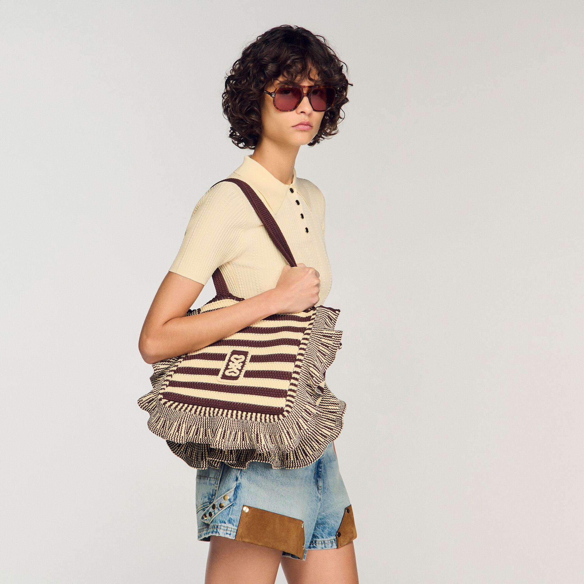 Borsa all'uncinetto a righe