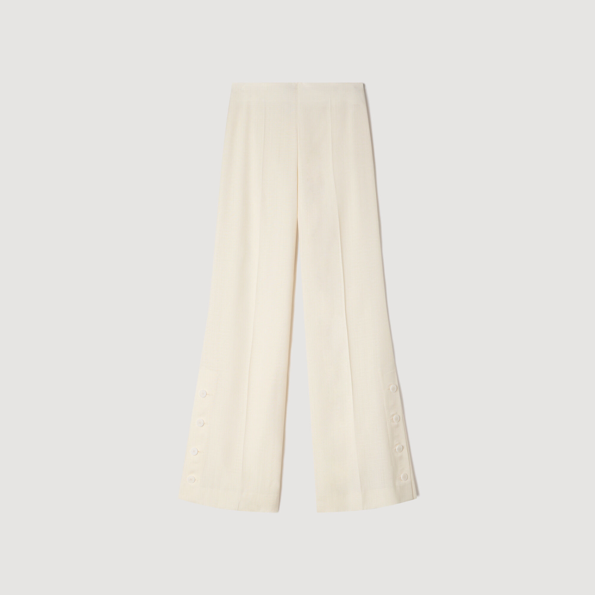 Pantaloni dritti con bottoni e fessura