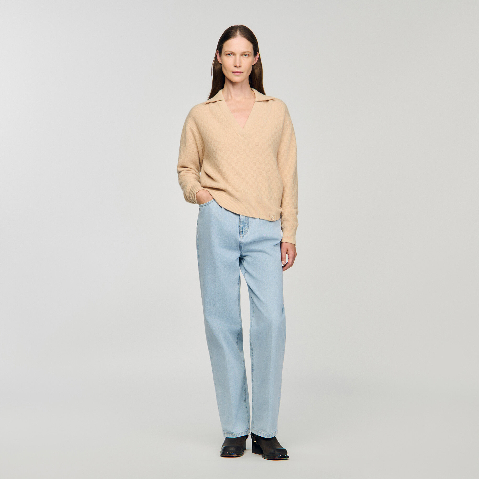 Cardigan con collo a lupetto