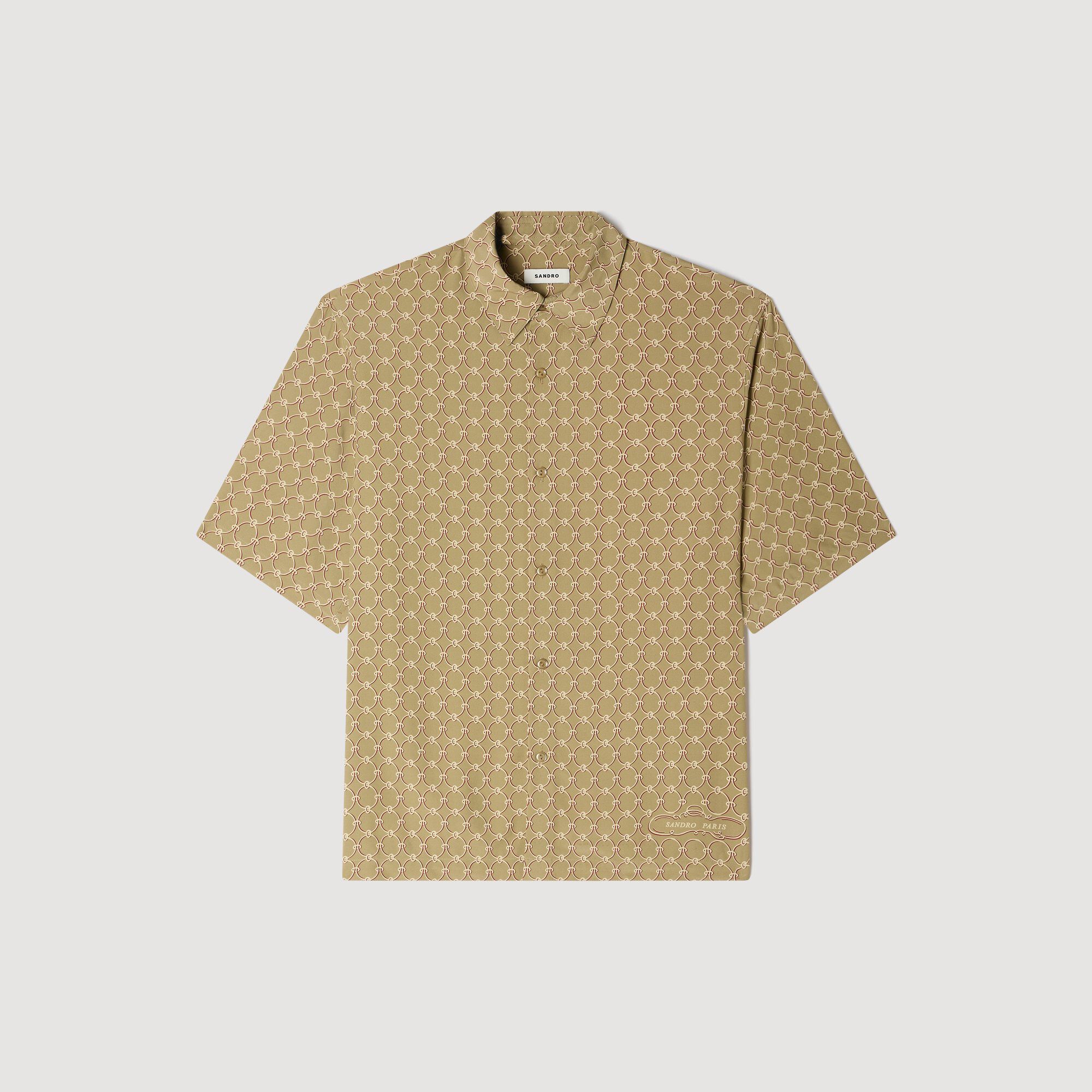 Camicia a righe con stampa a catena con taglio ampio