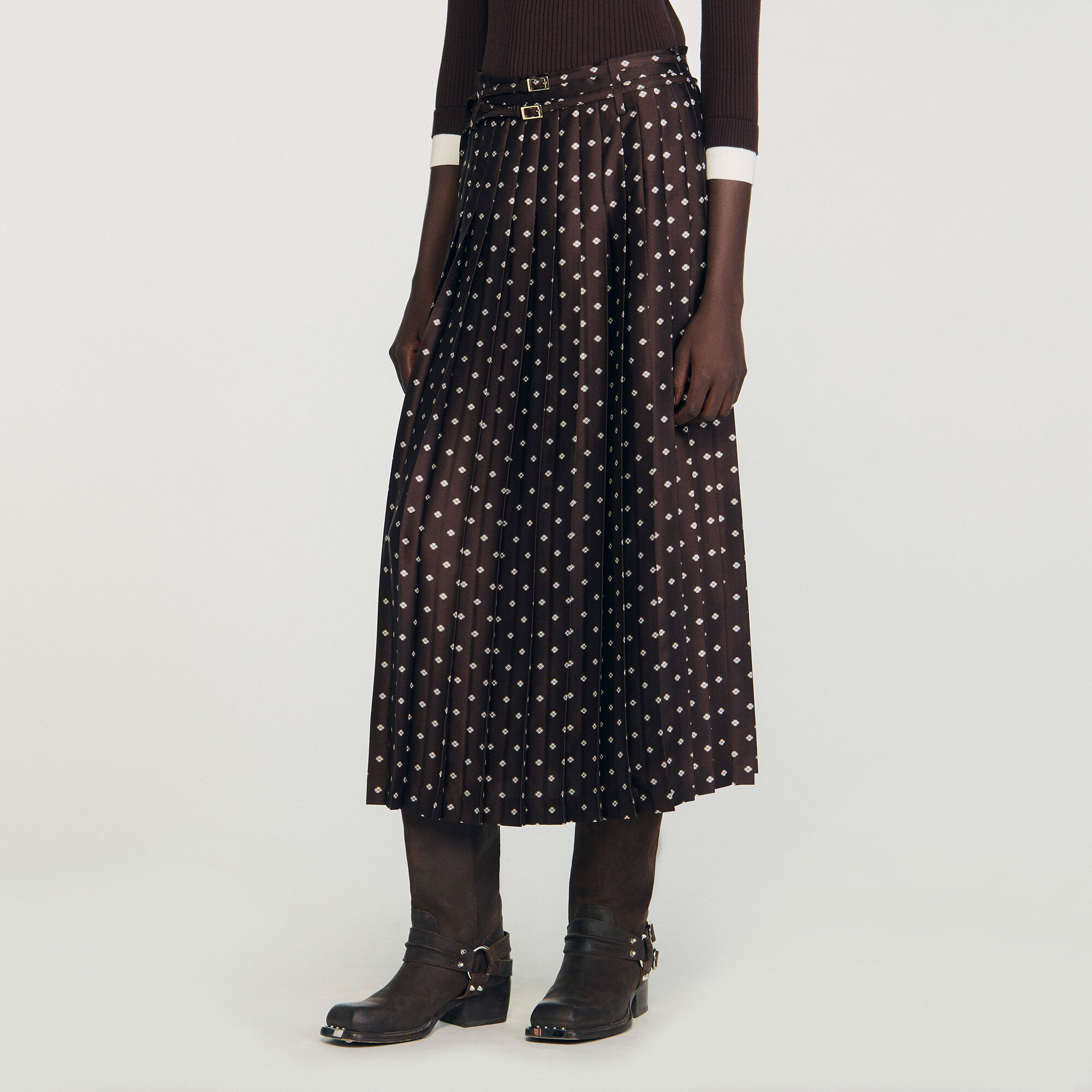 Vestito midi a stampa foulard