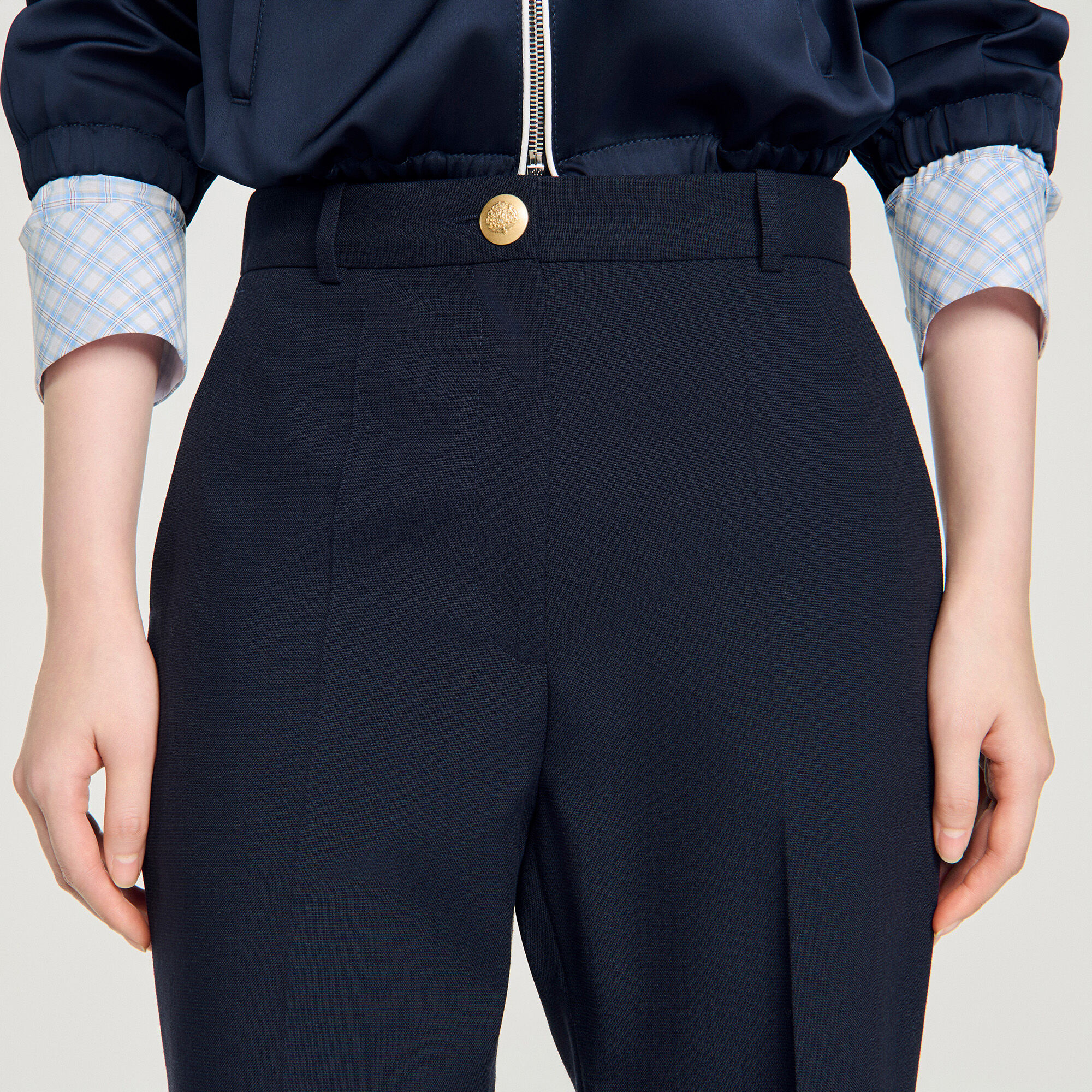 Pantaloni larghi in lana