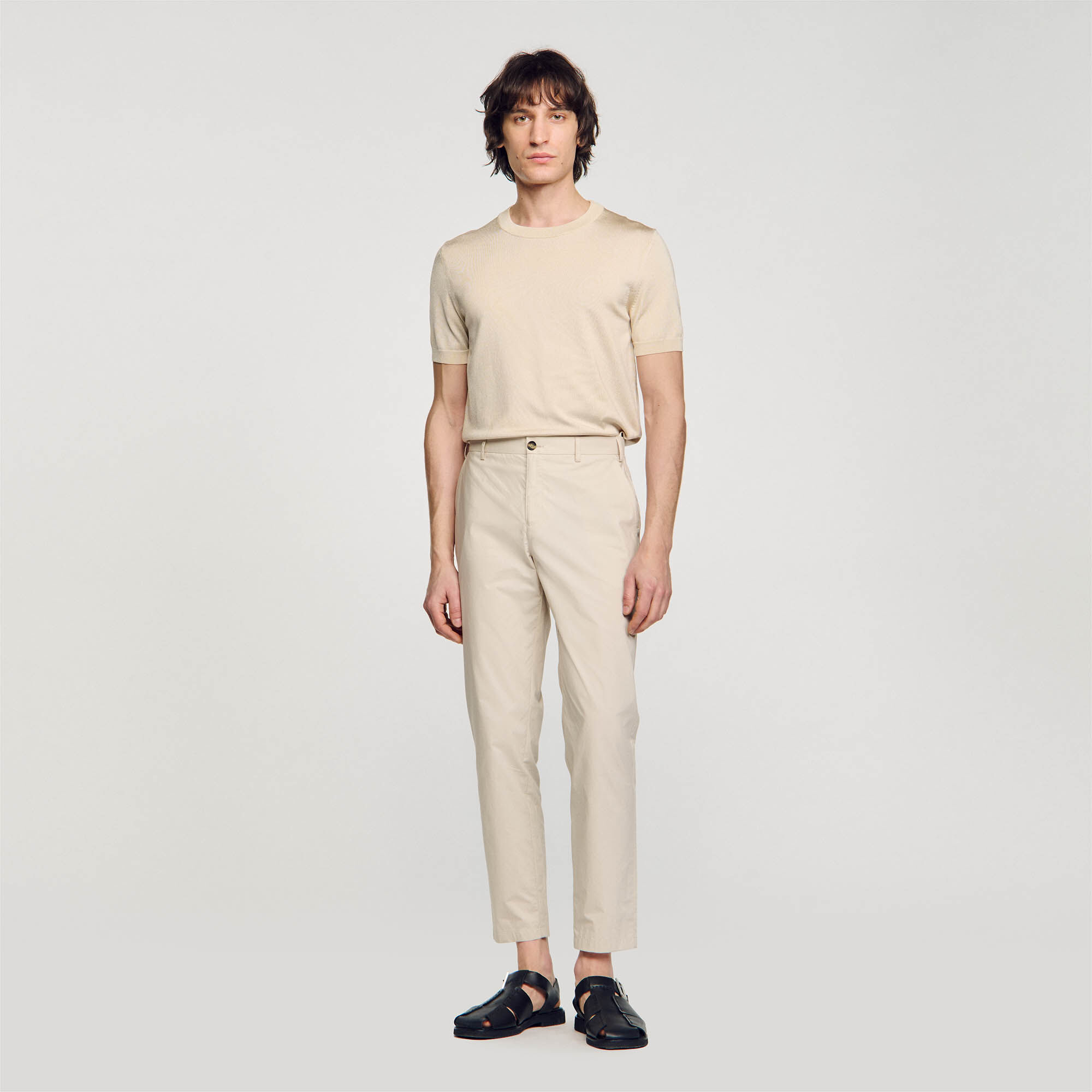 Pantaloni in cotone a taglio carota
