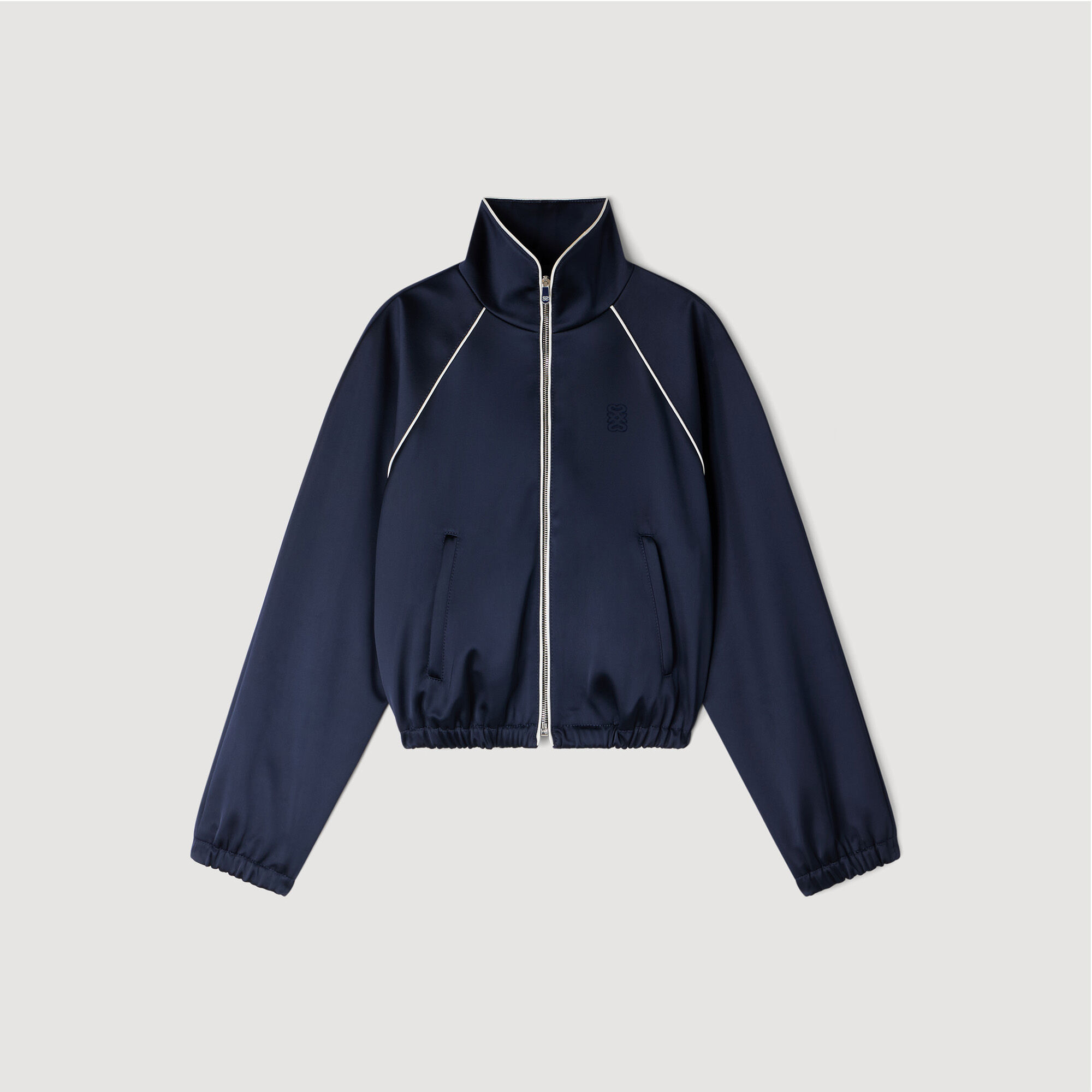 Giacca corta in satin con ricami