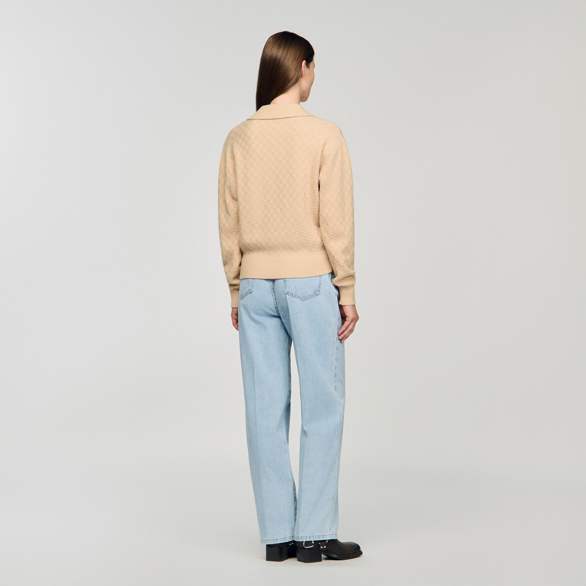 Cardigan con collo a lupetto