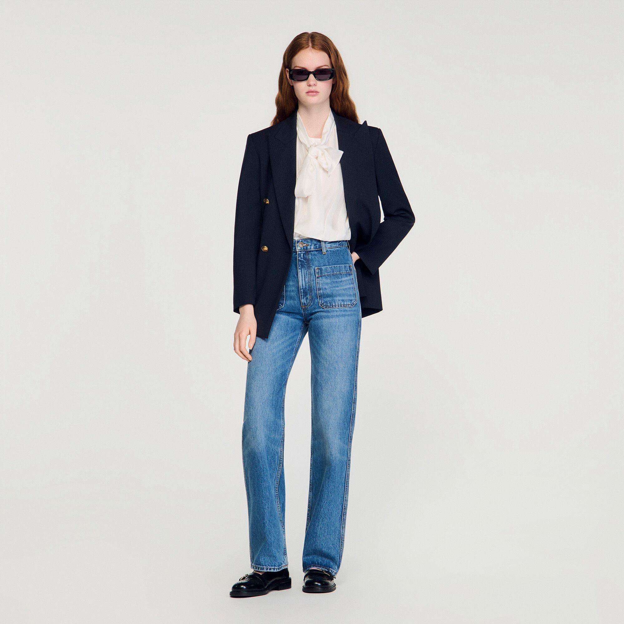 Jeans a vita alta sbiaditi