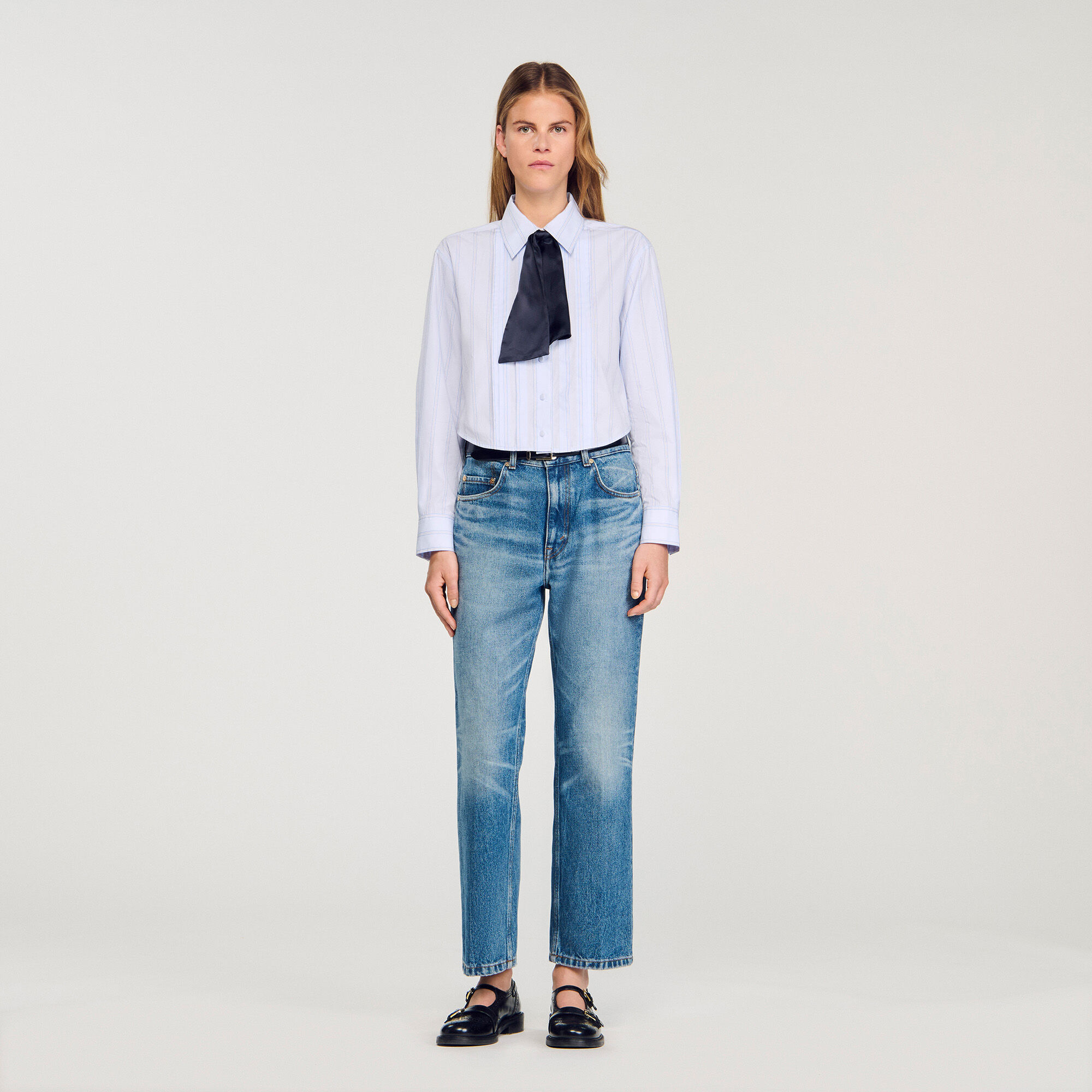 Camicia corta con cravatta rimovibile